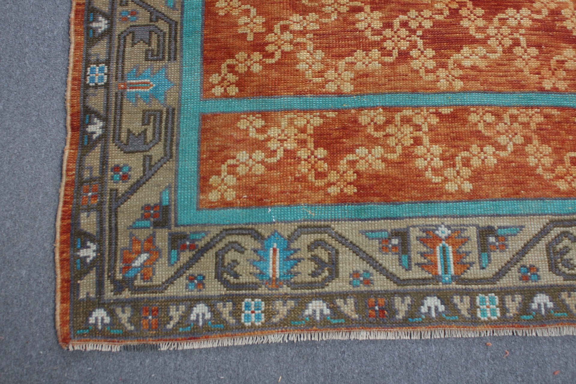 Antique Rug, Turkish Rugs, 4.6x15.3 ft Runner Rugs, Rugs for Corridor, Office Rugs, Orange Cool Rug, Stair Rug, Vintage Rug