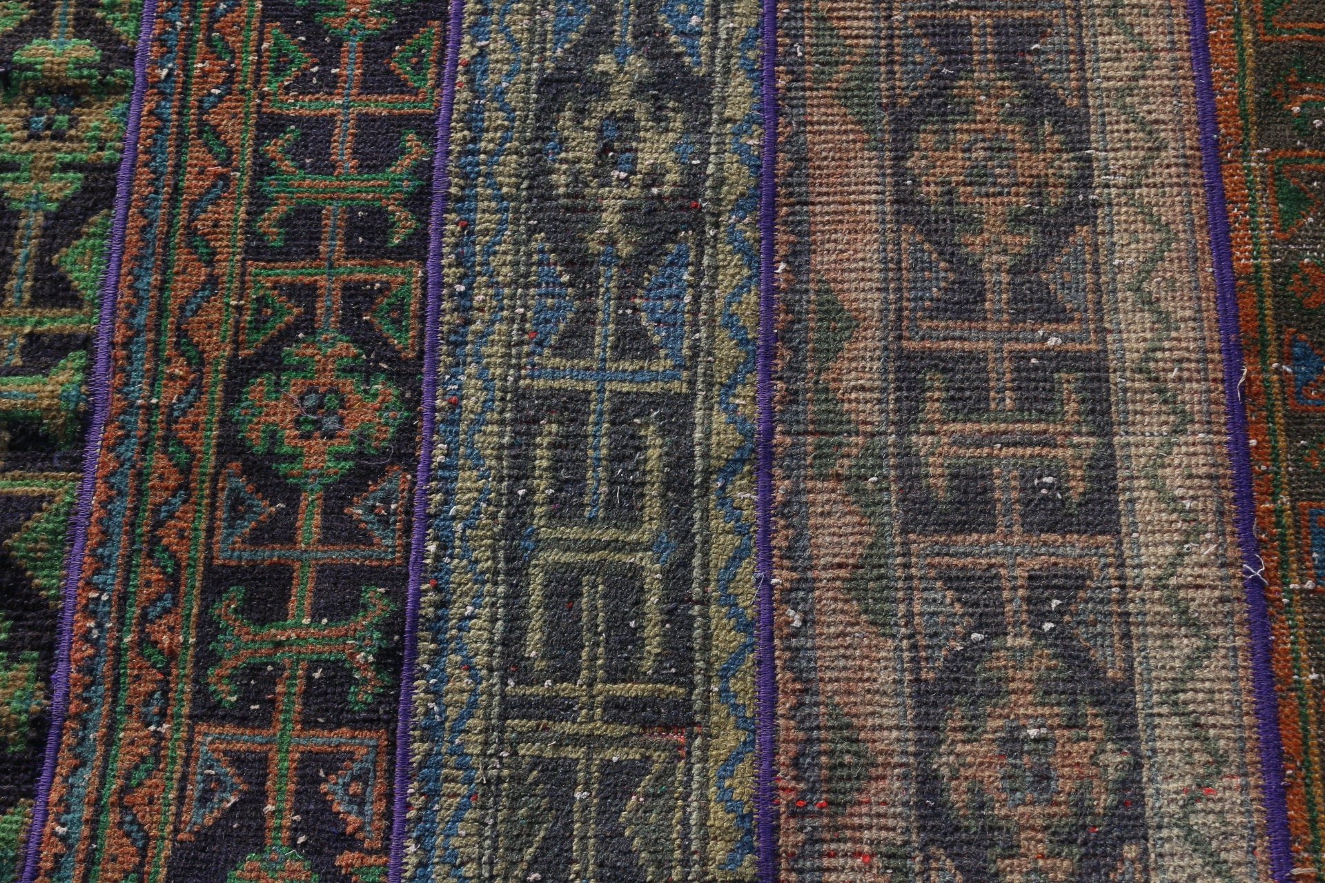 Rugs for Stair, Vintage Rug, Corridor Rugs, Turkish Rugs, Blue  2.6x22.7 ft Runner Rug, Kitchen Rugs, Art Rug