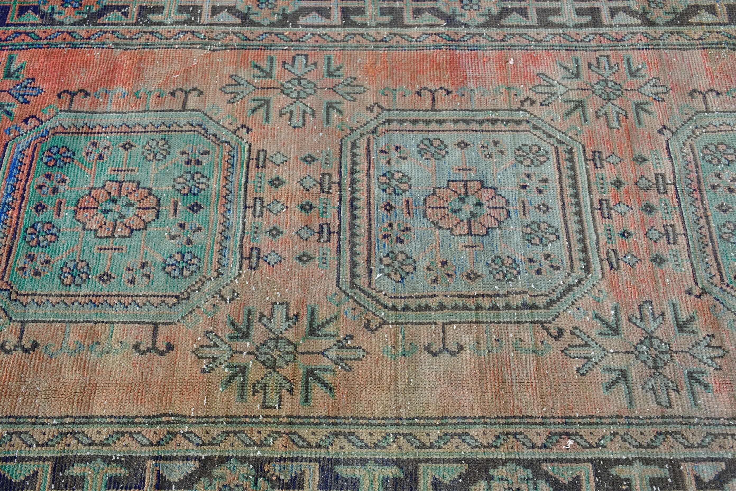 Anatolian Rug, Corridor Rug, Rugs for Stair, Aztec Rug, Orange Kitchen Rugs, Antique Rug, 3.9x11.1 ft Runner Rugs, Vintage Rug, Turkish Rug