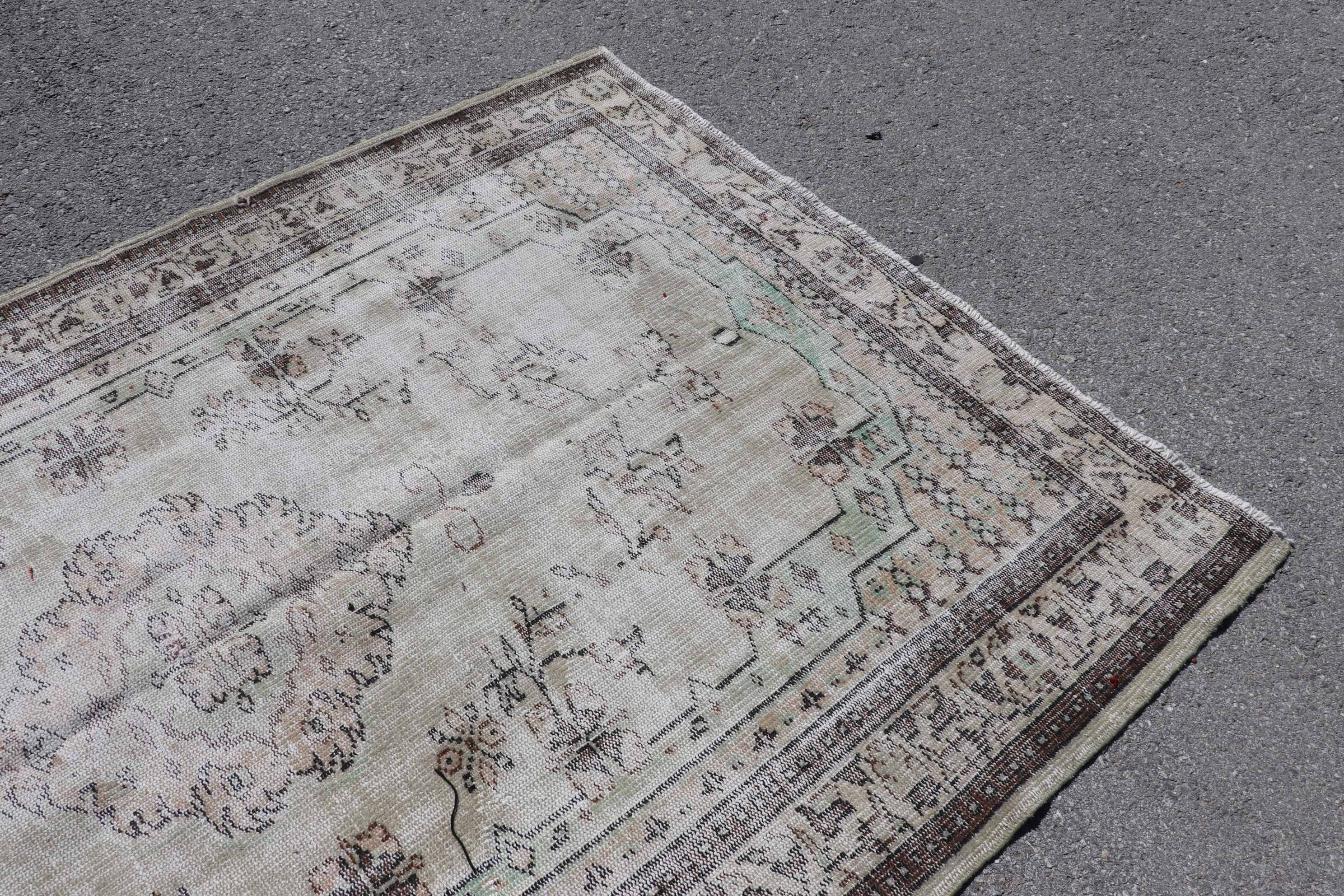 5.2x8.1 ft Large Rug, Art Rug, Vintage Rug, Bedroom Rug, Turkish Rug, Rugs for Dining Room, Wool Rug, Beige Home Decor Rug, Living Room Rug