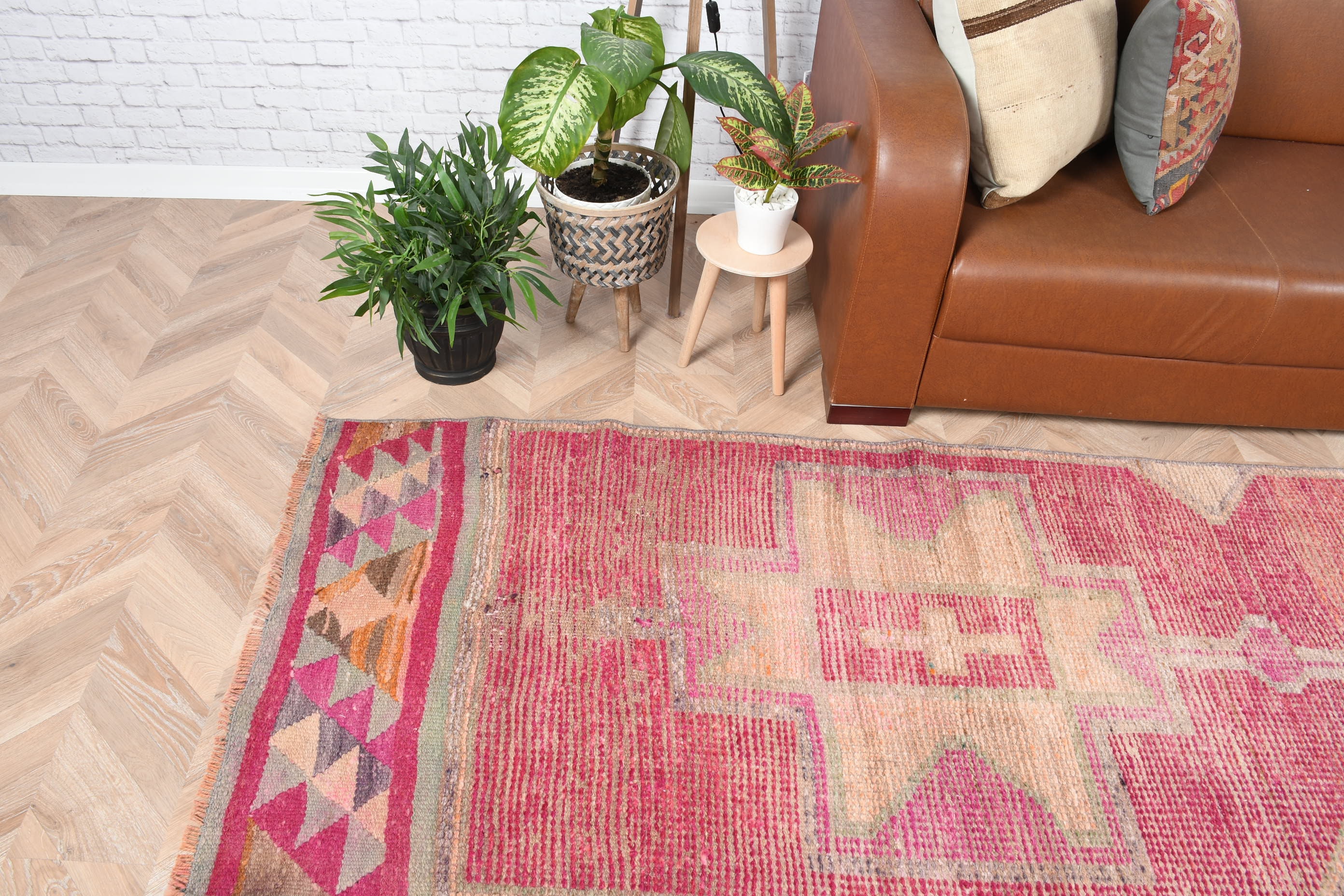 Pink Oriental Rug, Turkish Rug, Home Decor Rug, 2.9x11.3 ft Runner Rug, Vintage Rug, Corridor Rugs, Turkey Rug, Hallway Rug, Anatolian Rugs