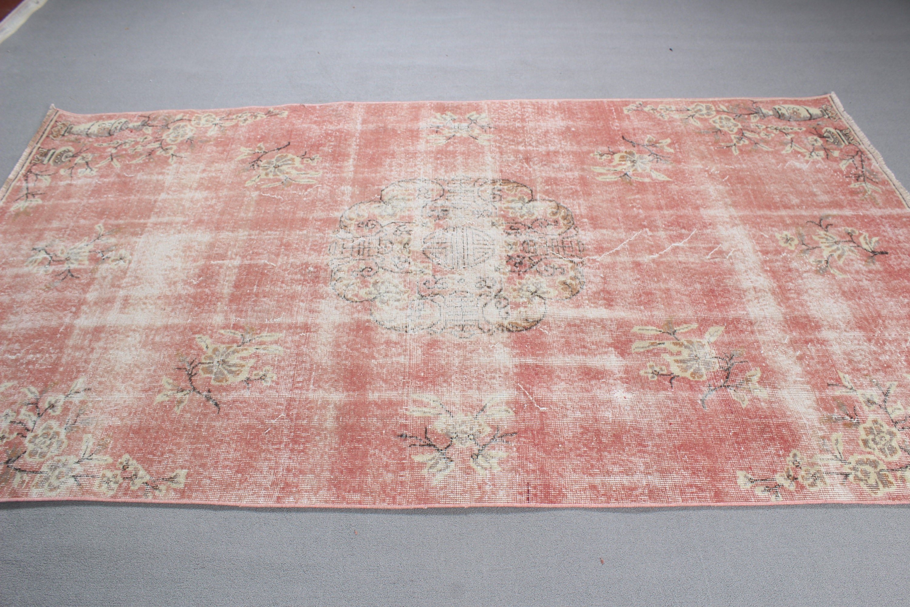 5.1x9 ft Large Rugs, Large Boho Rugs, Turkish Rugs, Aztec Rugs, Bedroom Rug, Vintage Rug, Luxury Rugs, Red Moroccan Rugs, Large Oushak Rug