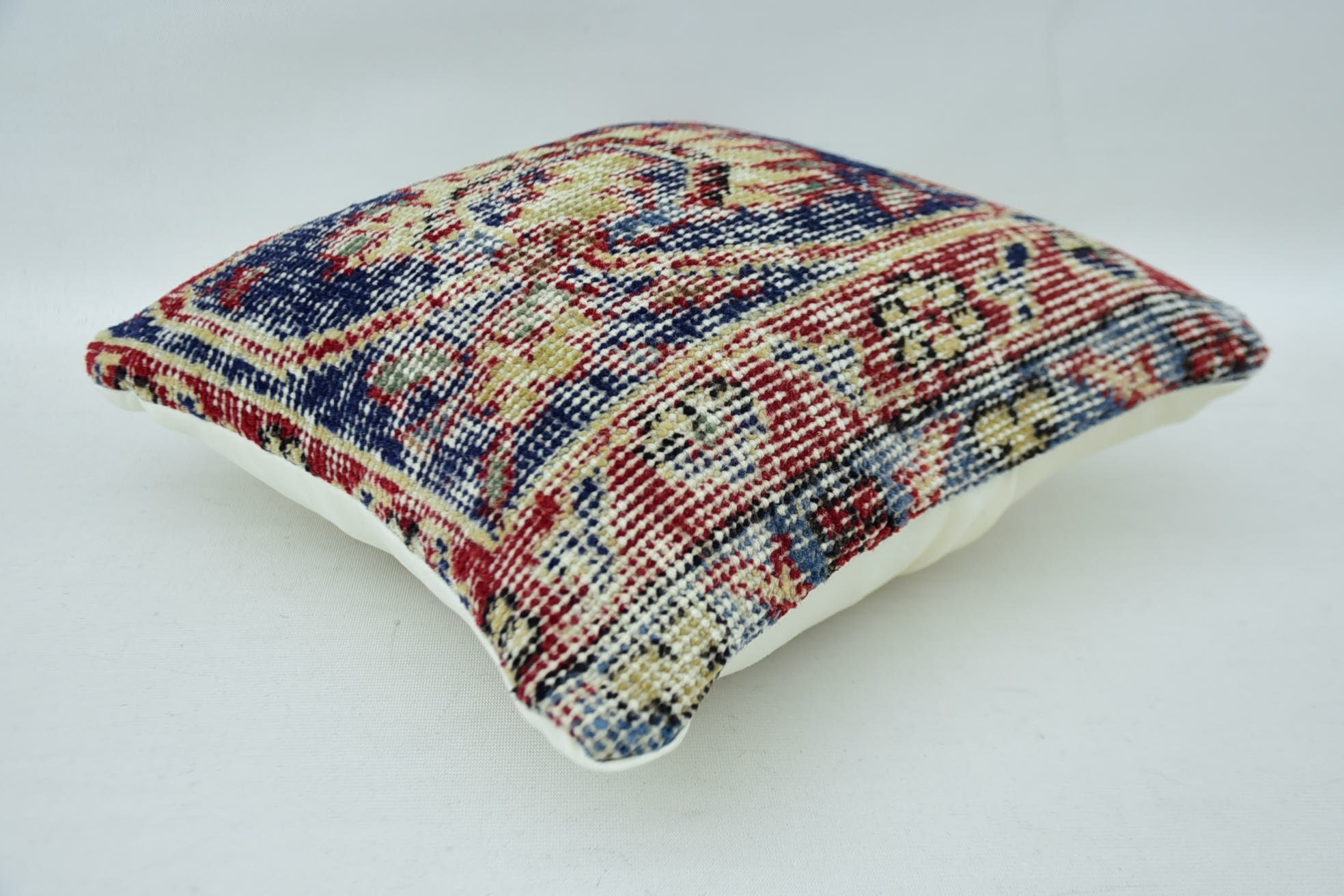 12"x12" Blue Pillow Cover, Home Decor Pillow, Interior Designer Pillow, Handmade Kilim Cushion, Bolster Cushion Cover