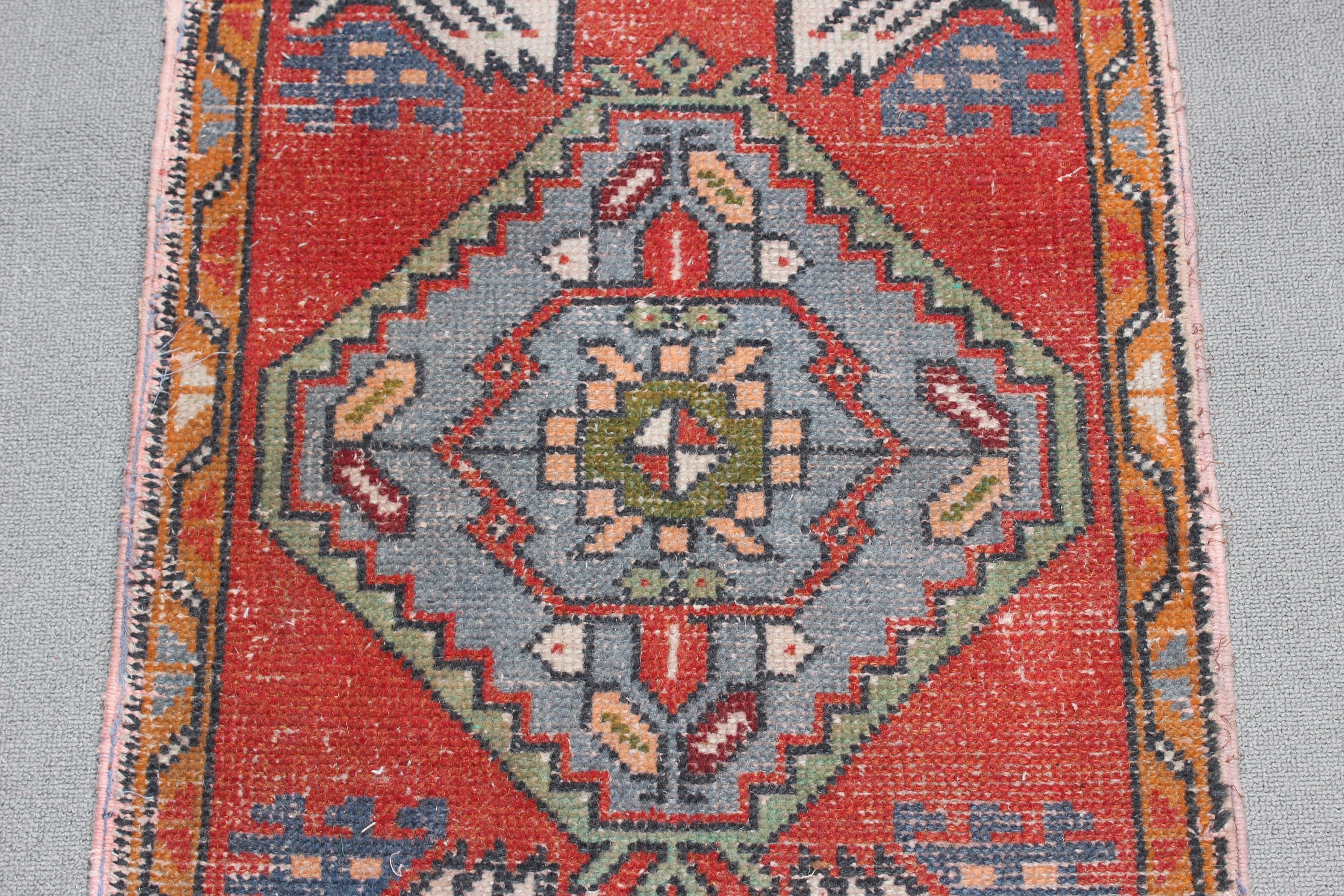 Neutral Rug, Red Anatolian Rug, Entry Rug, Car Mat Rug, Rugs for Kitchen, Turkish Rugs, Wool Rugs, 1.8x3 ft Small Rug, Vintage Rugs