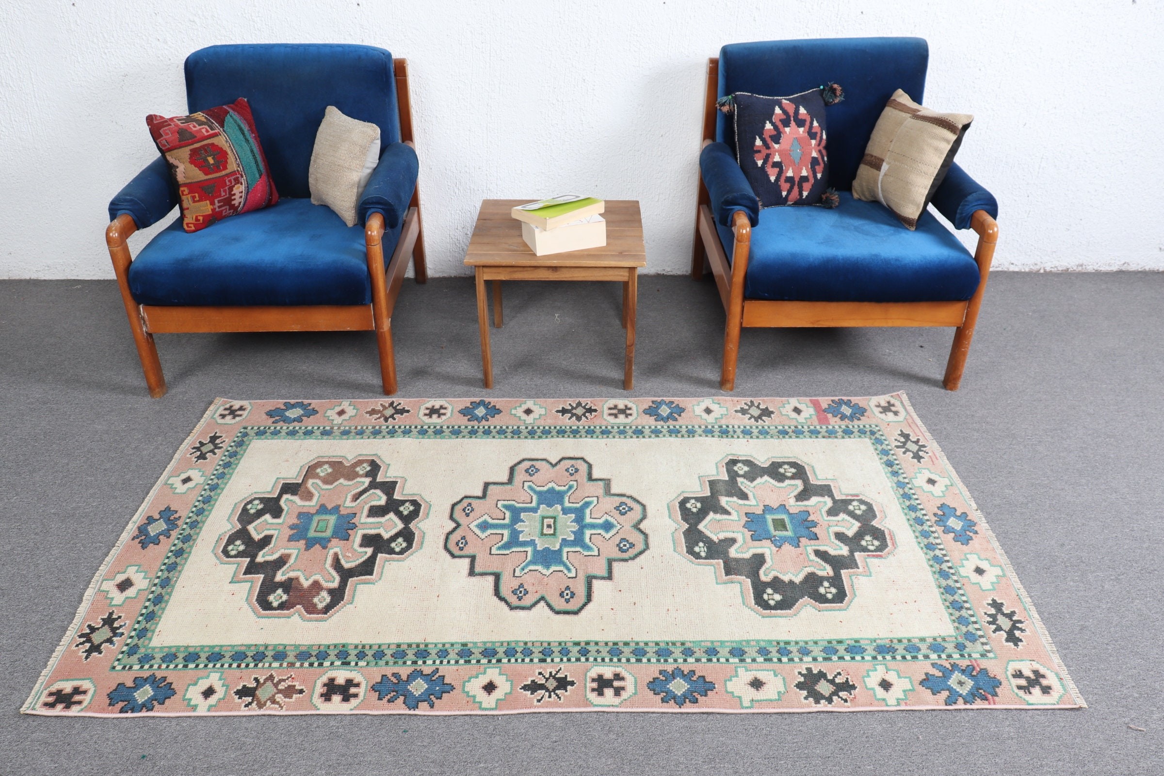 Office Rug, Beige Home Decor Rug, Nursery Rug, Cool Rugs, Rugs for Bedroom, 3.5x6.2 ft Accent Rug, Kitchen Rugs, Vintage Rug, Turkish Rugs