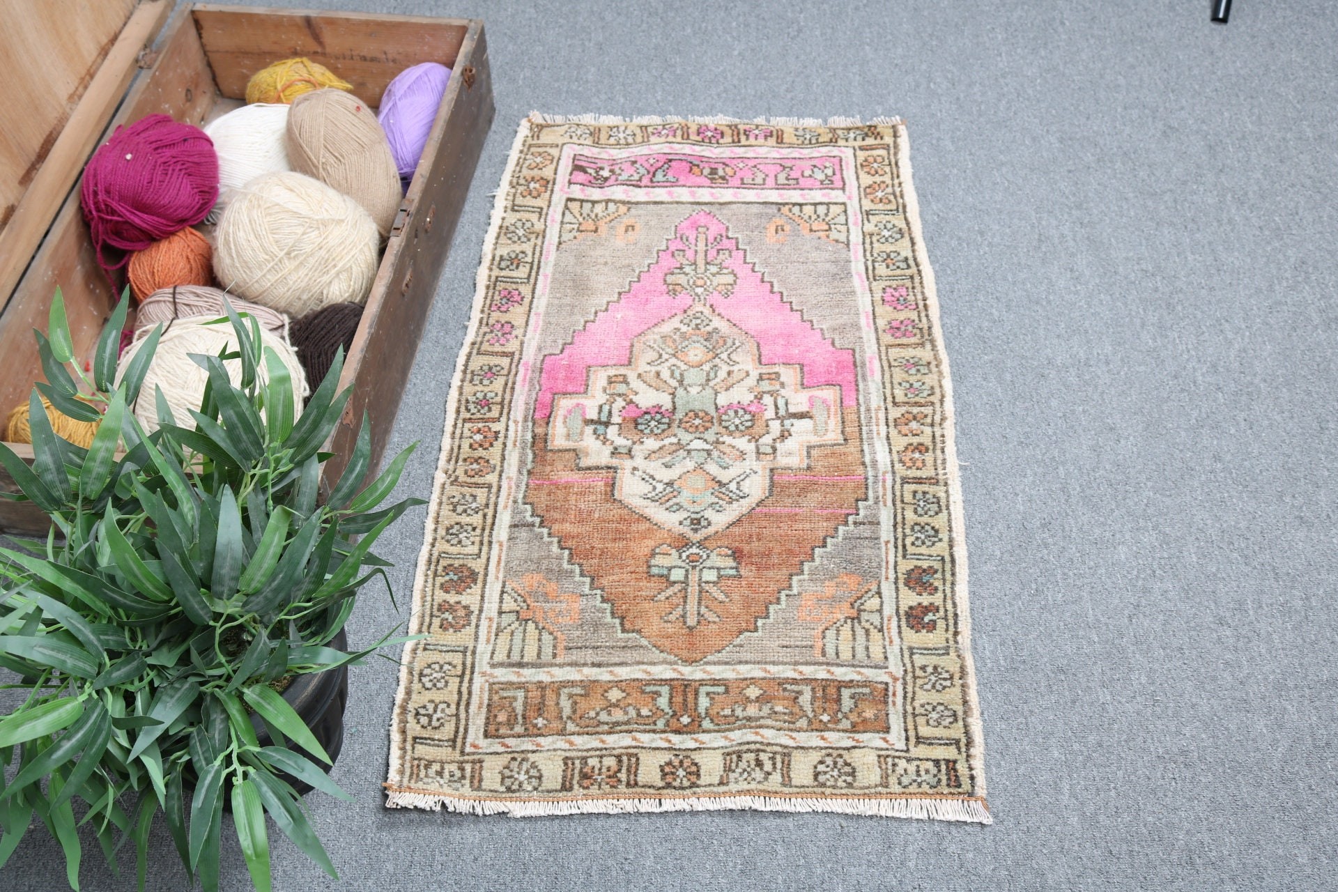 Geometrik Halılar, Vintage Halı, Duvara Asılı Halı, Türk Halıları, Kahverengi Açıklama Halıları, Boho Halıları, Yün Halısı, Araba Paspas Halısı, 1.8x3.1 ft Küçük Halılar