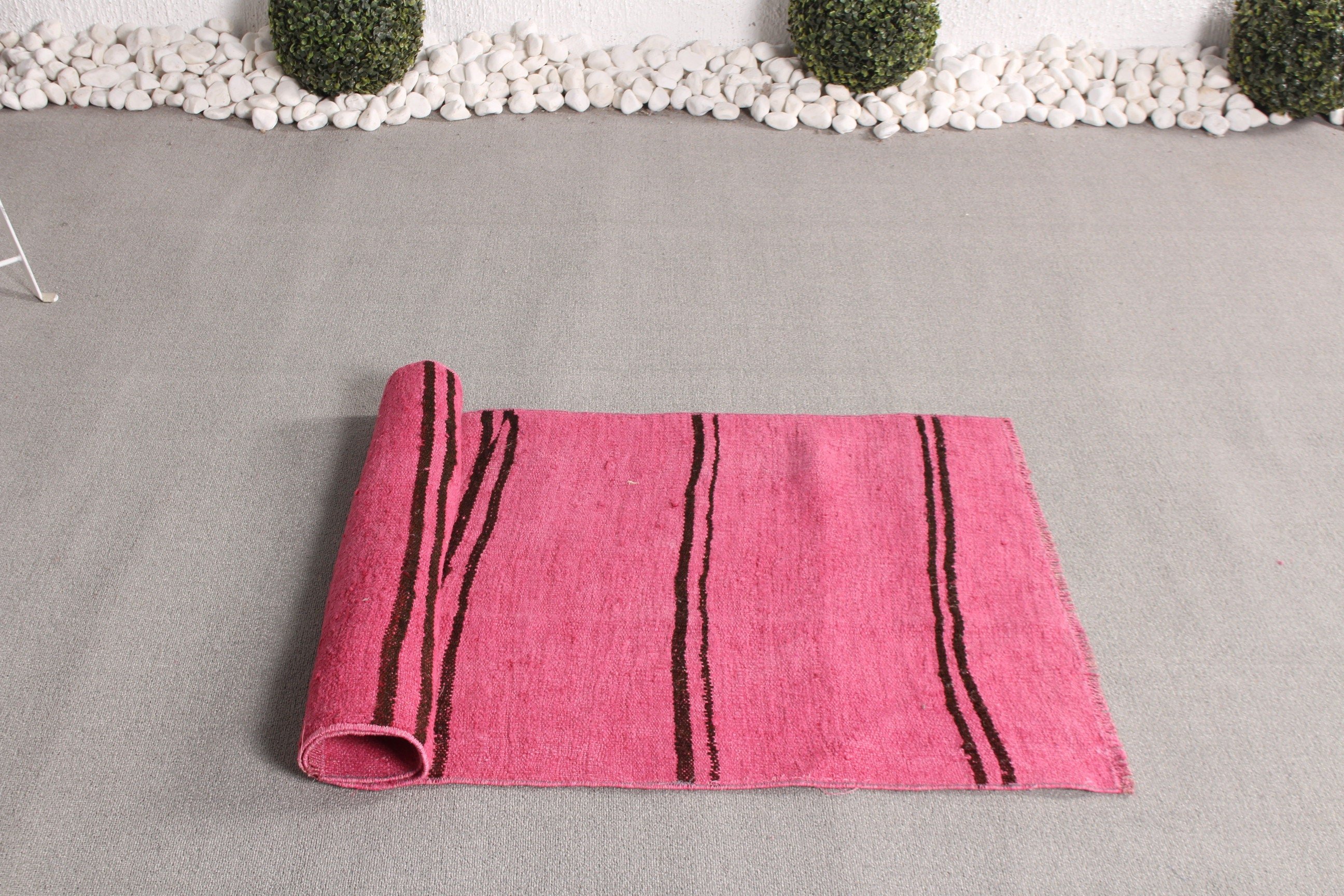 Mutfak Halısı, Oushak Halısı, Duvara Asma Halıları, Yatak Odası Halıları, Vintage Halı, Pembe Antika Halılar, Türk Halısı, 2.3x4.6 ft Küçük Halı, Giriş Halısı