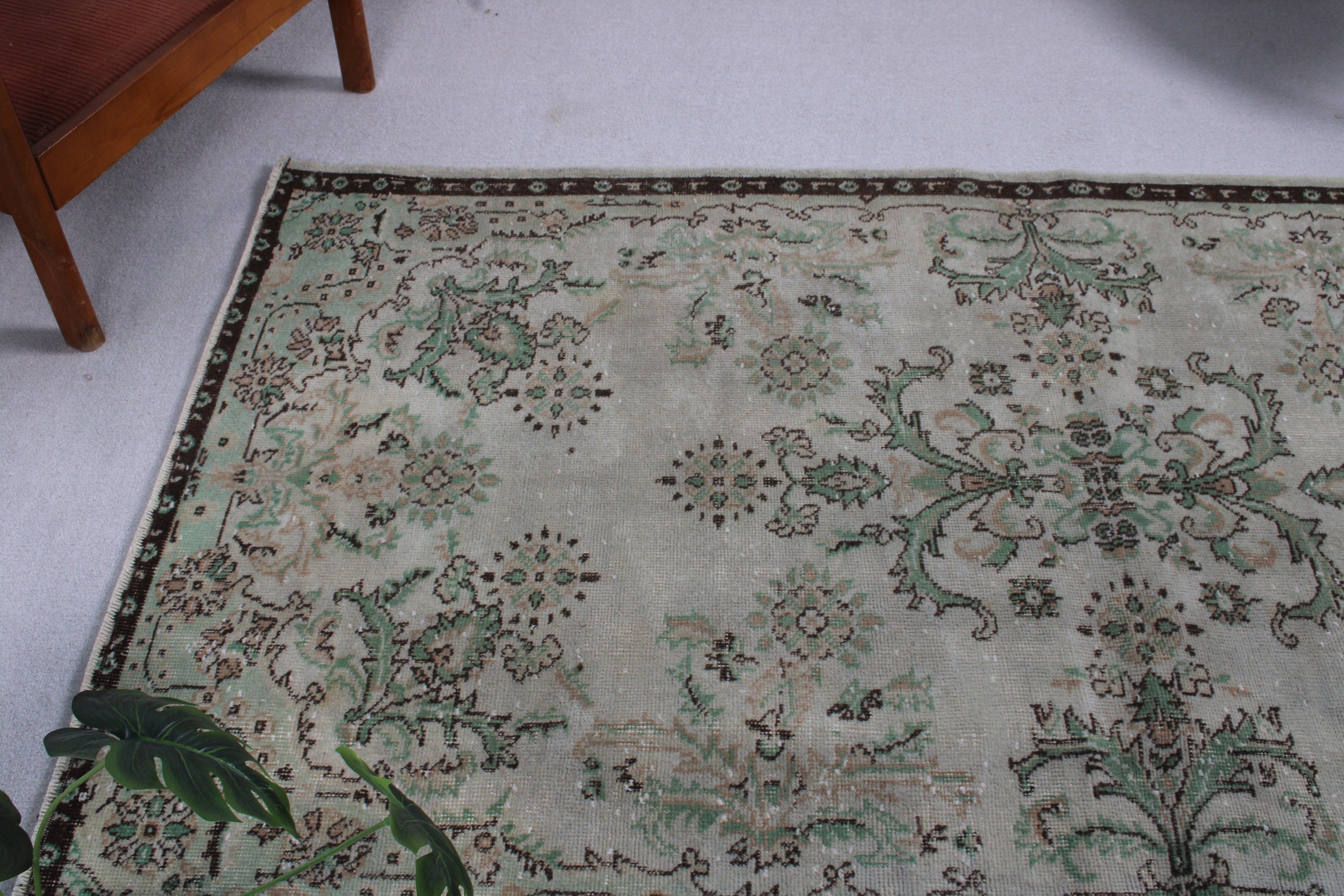 Yeşil Mutfak Halısı, Çocuk Odası Halıları, Vintage Halı, Düz Dokuma Halılar, Türk Halıları, 3,9x6,9 ft Alan Halısı, Egzotik Halı, Fas Halıları, Yemek Odası Halısı