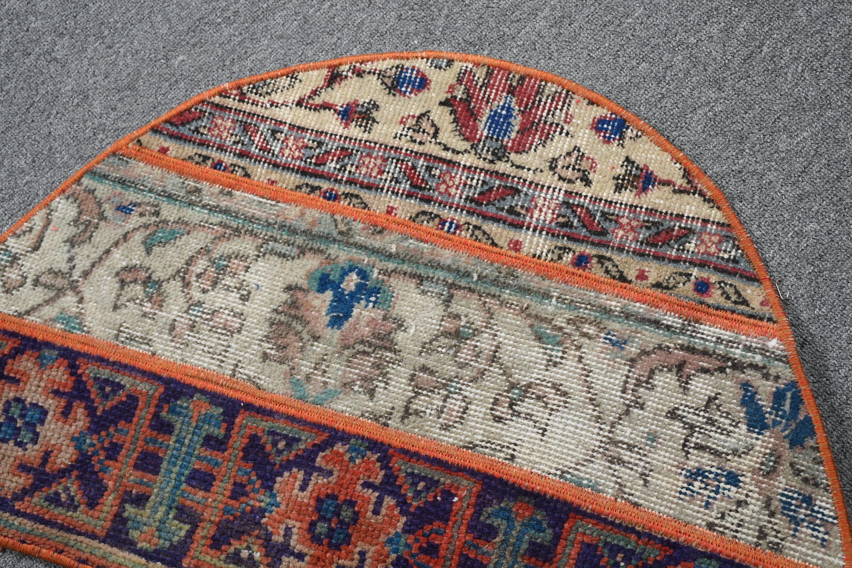 Vintage Halı, Yatak Odası Halısı, Bej 2.5x1.5 ft Küçük Halı, Banyo Halısı, Mutfak Halıları, Fas Halısı, Banyo Halıları, Türk Halısı