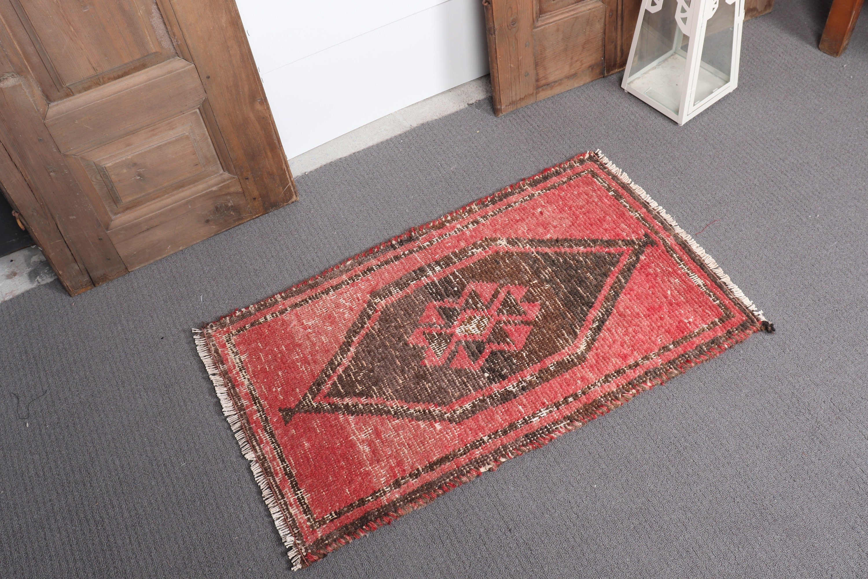 Turkish Rug, Car Mat Rug, Bath Rug, Oushak Rugs, Kitchen Rug, Art Rugs, Vintage Rug, Red Cool Rugs, Rugs for Entry, 1.6x2.8 ft Small Rugs