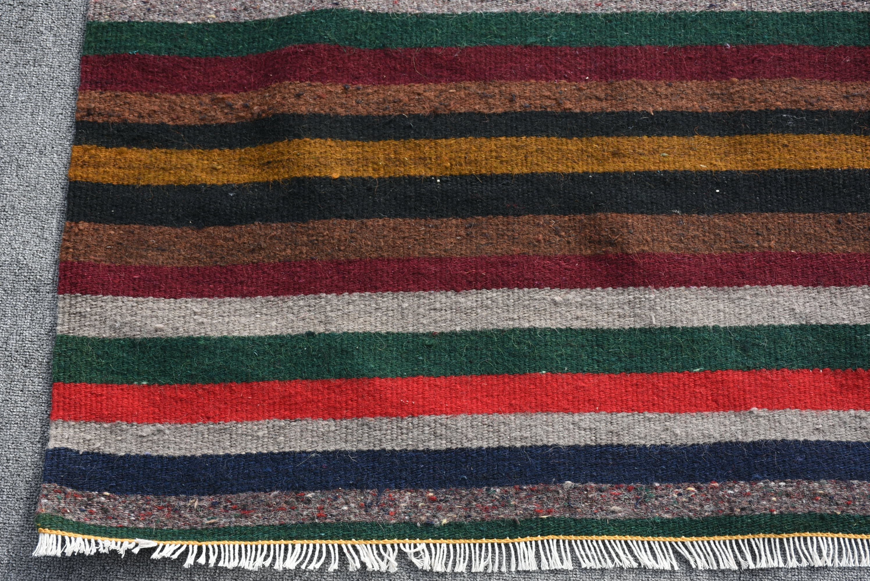 Turkish Rug, Home Decor Rugs, Vintage Rug, Kitchen Rug, Kilim, Corridor Rugs, Rainbow  4.8x13.1 ft Runner Rug, Oushak Rug