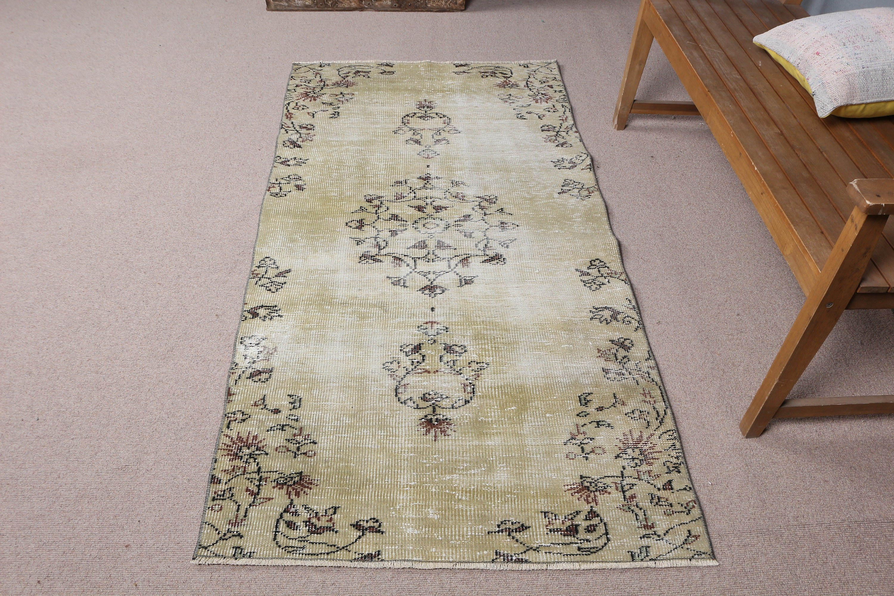 Nursery Rug, Turkish Rugs, Bedroom Rug, Green Home Decor Rug, Art Rugs, 3.1x6.1 ft Accent Rugs, Vintage Rug, Antique Rug, Oushak Rug