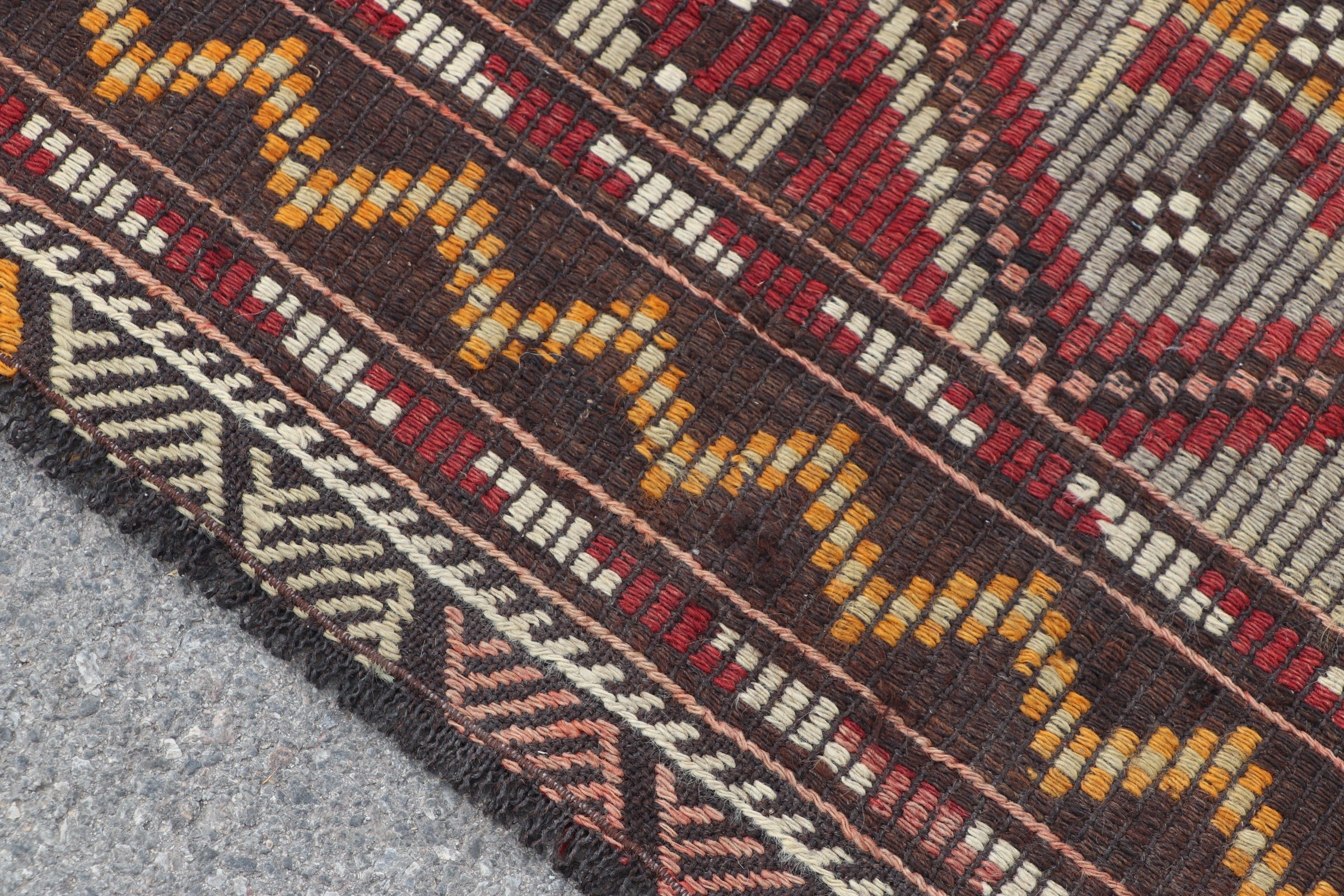 Anadolu Halısı, Salon Halısı, Türk Halısı, Oturma Odası Halısı, Yatak Odası Halısı, Kahverengi 4.9x10.2 ft Büyük Halı, Vintage Halı, Kilim