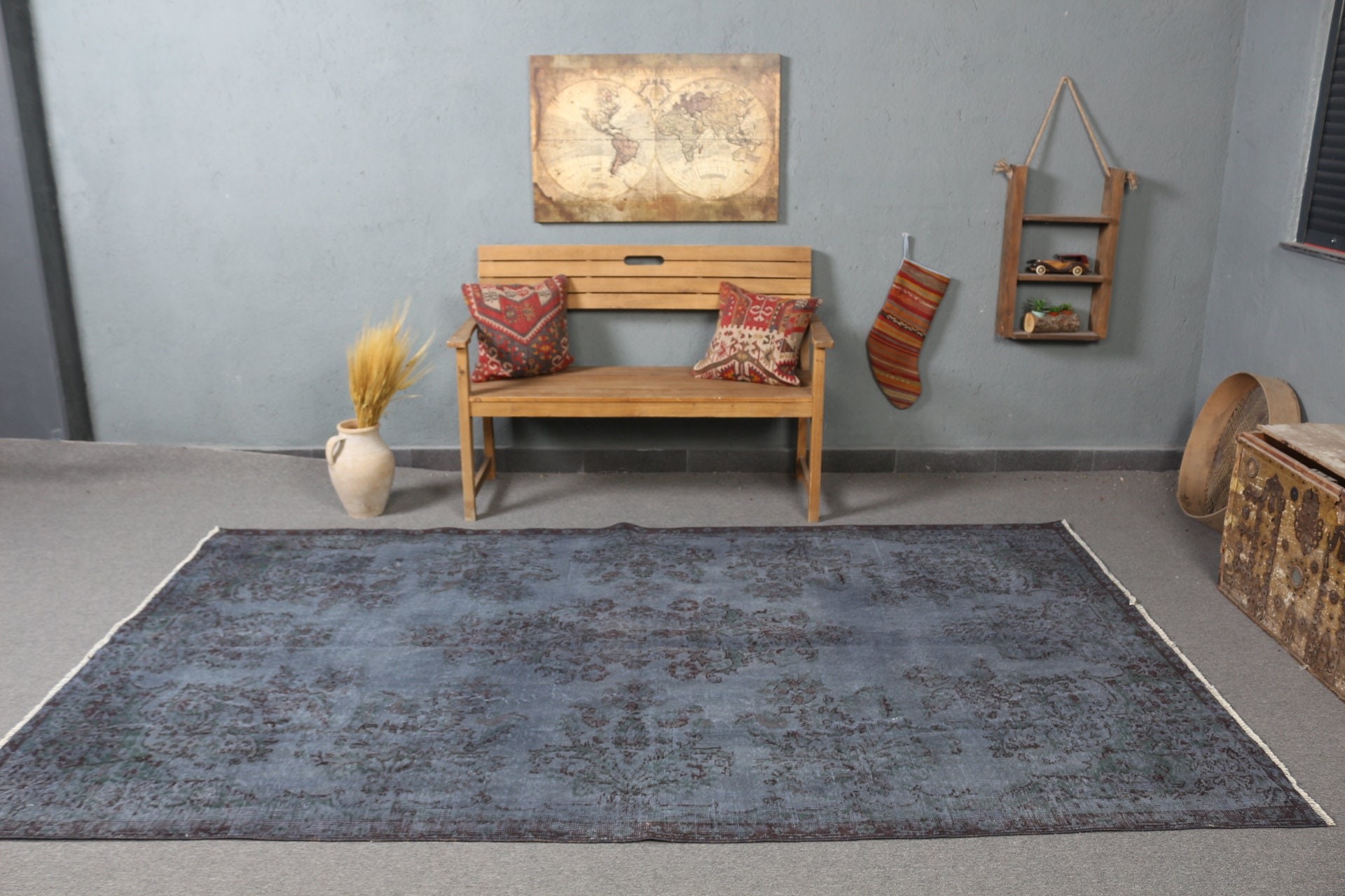 Gray Floor Rug, Moroccan Rug, Salon Rugs, Dining Room Rug, 5.6x9.6 ft Large Rug, Turkish Rug, Cool Rug, Rugs for Living Room, Vintage Rug