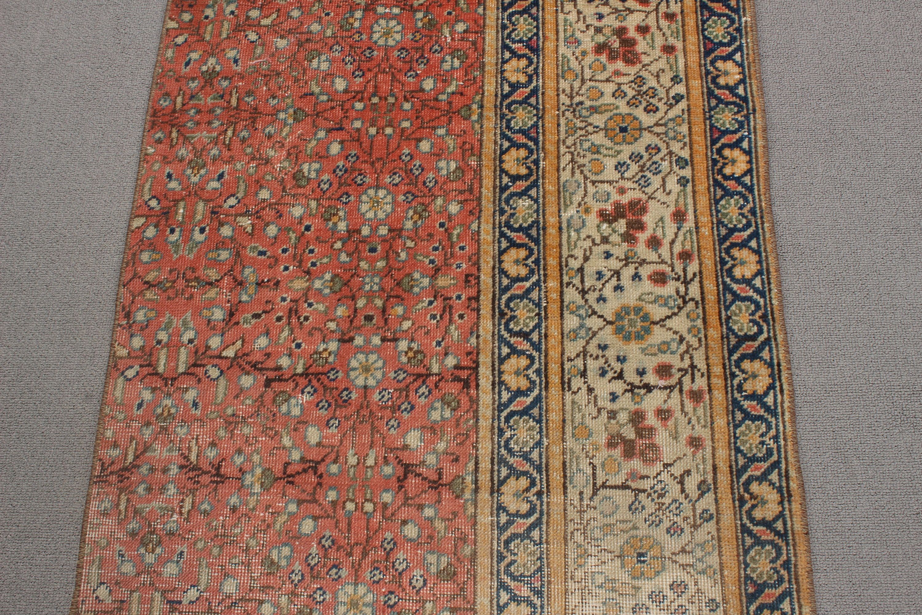 Oriental Rugs, Door Mat Rugs, Rugs for Entry, Red Floor Rug, Nursery Rugs, Turkish Rugs, 2x3.3 ft Small Rug, Vintage Rug