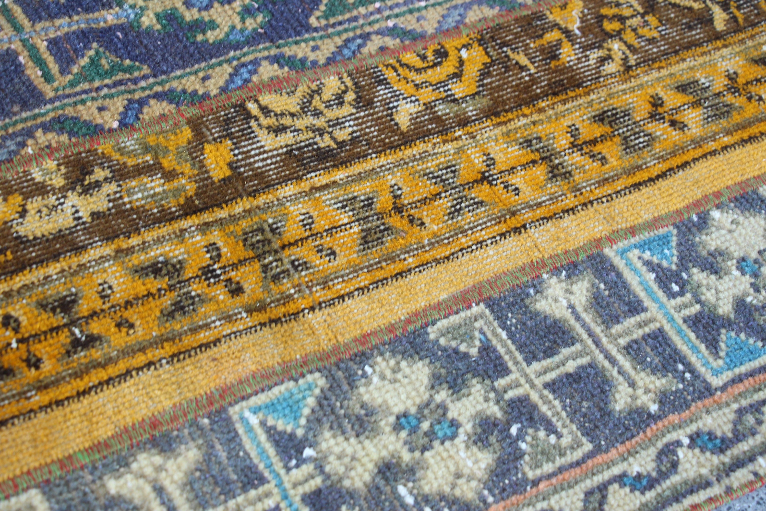 Vintage Rugs, Blue Oushak Rug, 2x4 ft Small Rug, Bedroom Rugs, Rugs for Door Mat, Antique Rug, Wall Hanging Rug, Kitchen Rug, Turkish Rugs