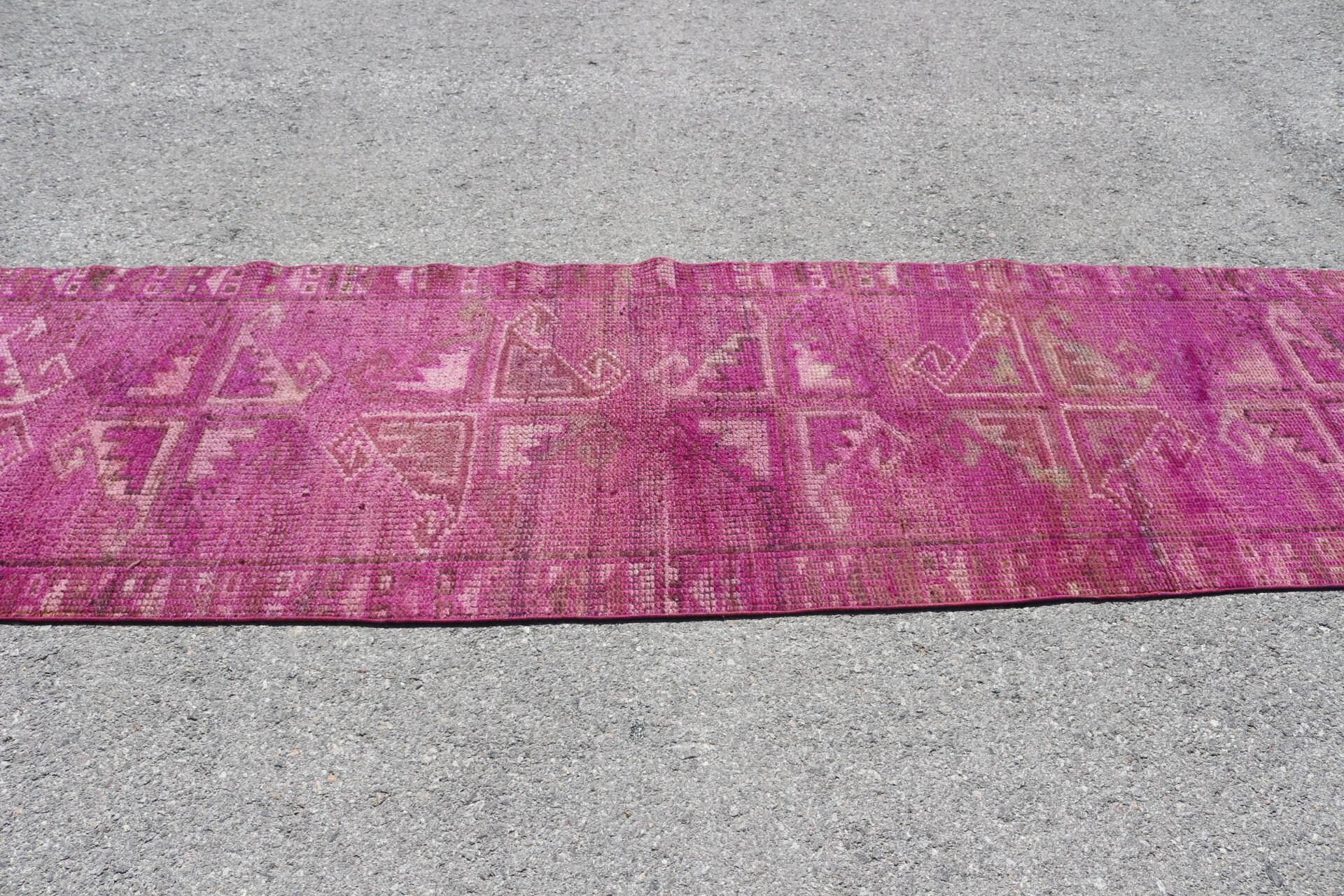 Vintage Halı, Anadolu Halısı, Koridor Halısı, Fas Halısı, 2.9x10.9 ft Runner Halısı, Türk Halısı, Pembe Oryantal Halısı, Koridor Halısı, Düz Dokuma Halıları