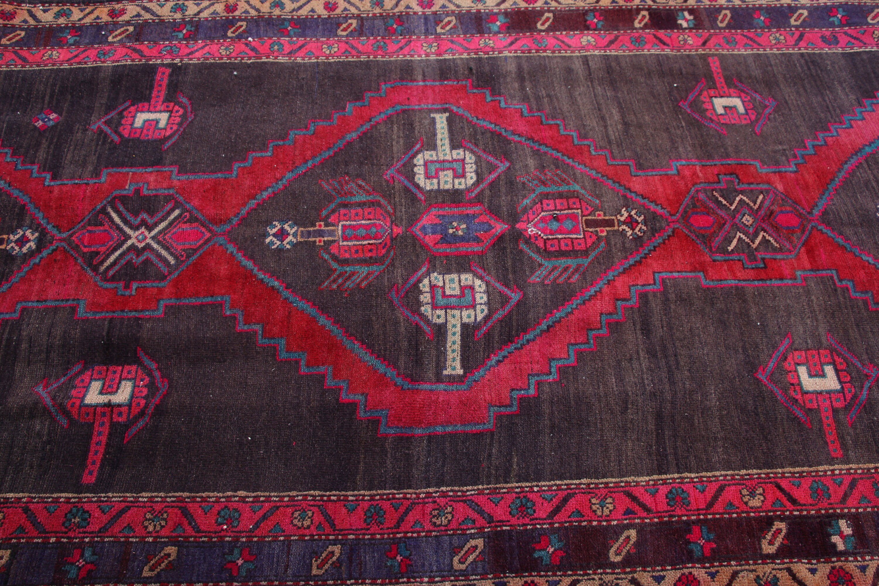 Turkish Rugs, Vintage Rug, Cool Rug, Hallway Rug, Purple Cool Rug, 4.3x12.5 ft Runner Rug, Kitchen Rug, Rugs for Corridor, Anatolian Rugs