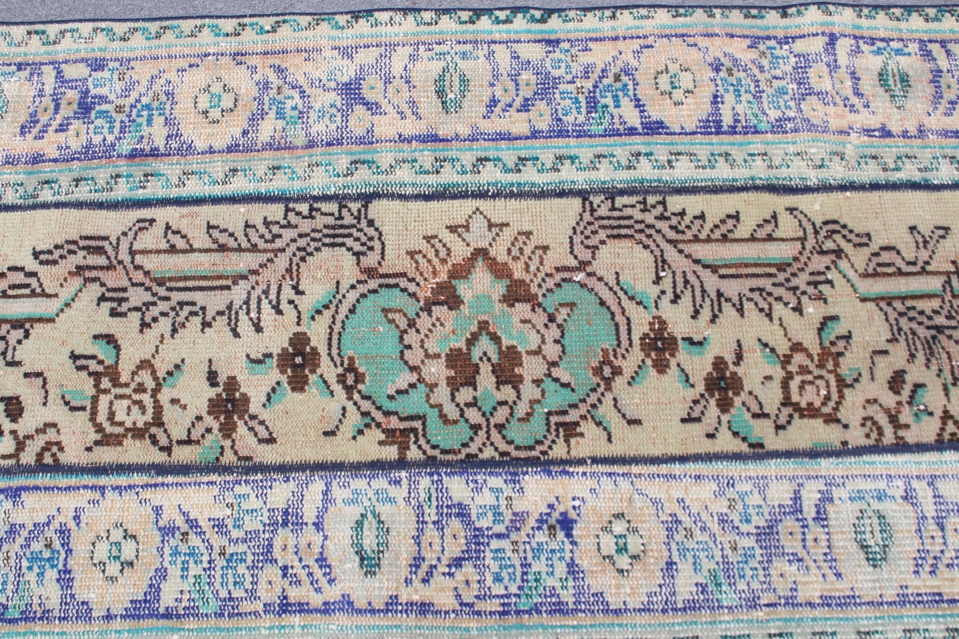 2.6x8.3 ft Runner Halı, Ev Dekor Halısı, Merdiven Halısı, Türk Halısı, Vintage Halı, Mutfak Halıları, Eski Halı, Mavi Ev Dekor Halısı