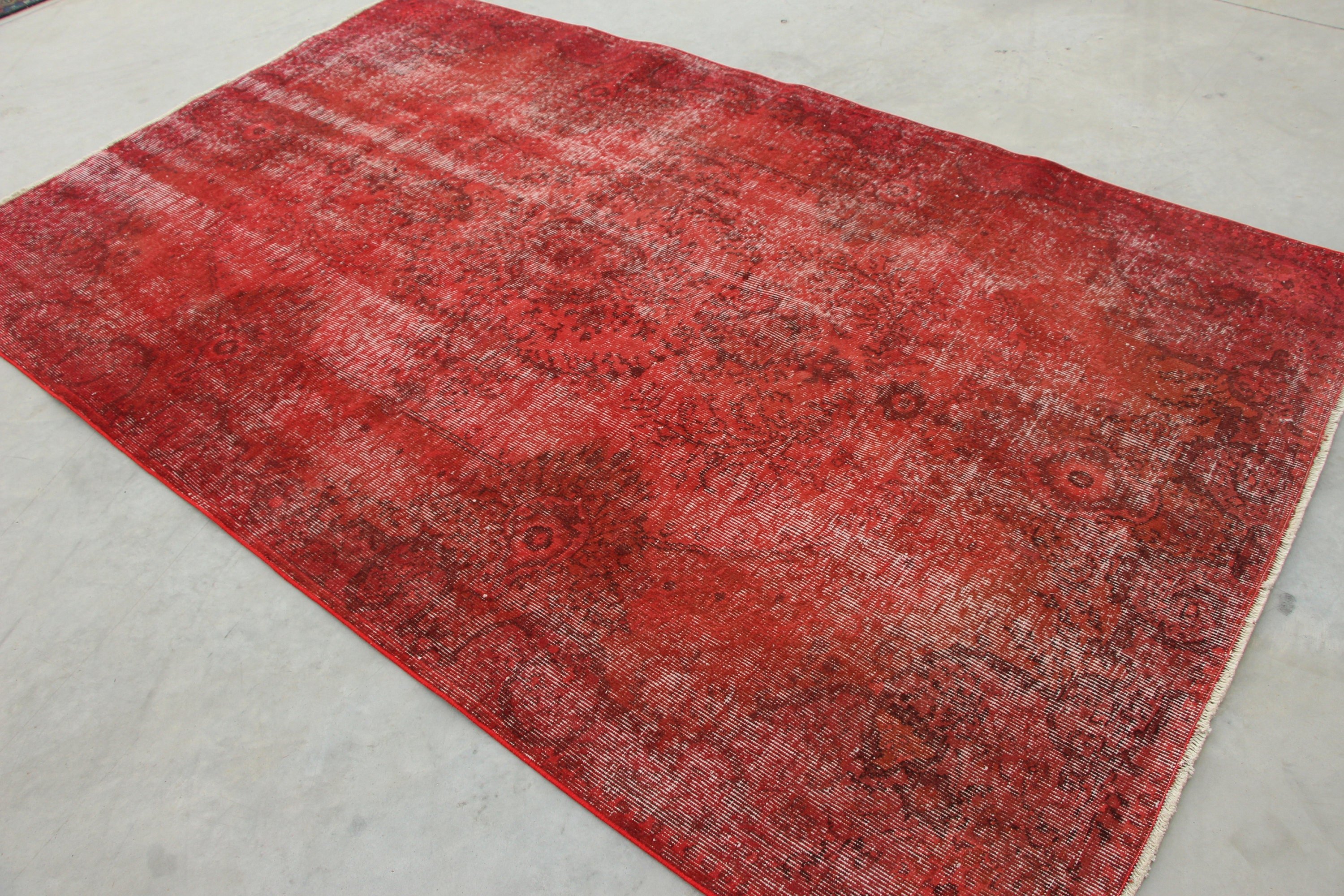 Red Wool Rugs, Turkish Rug, 5.4x8.9 ft Large Rug, Anatolian Rugs, Vintage Rug, Living Room Rugs, Salon Rug, Rugs for Salon, Kitchen Rugs