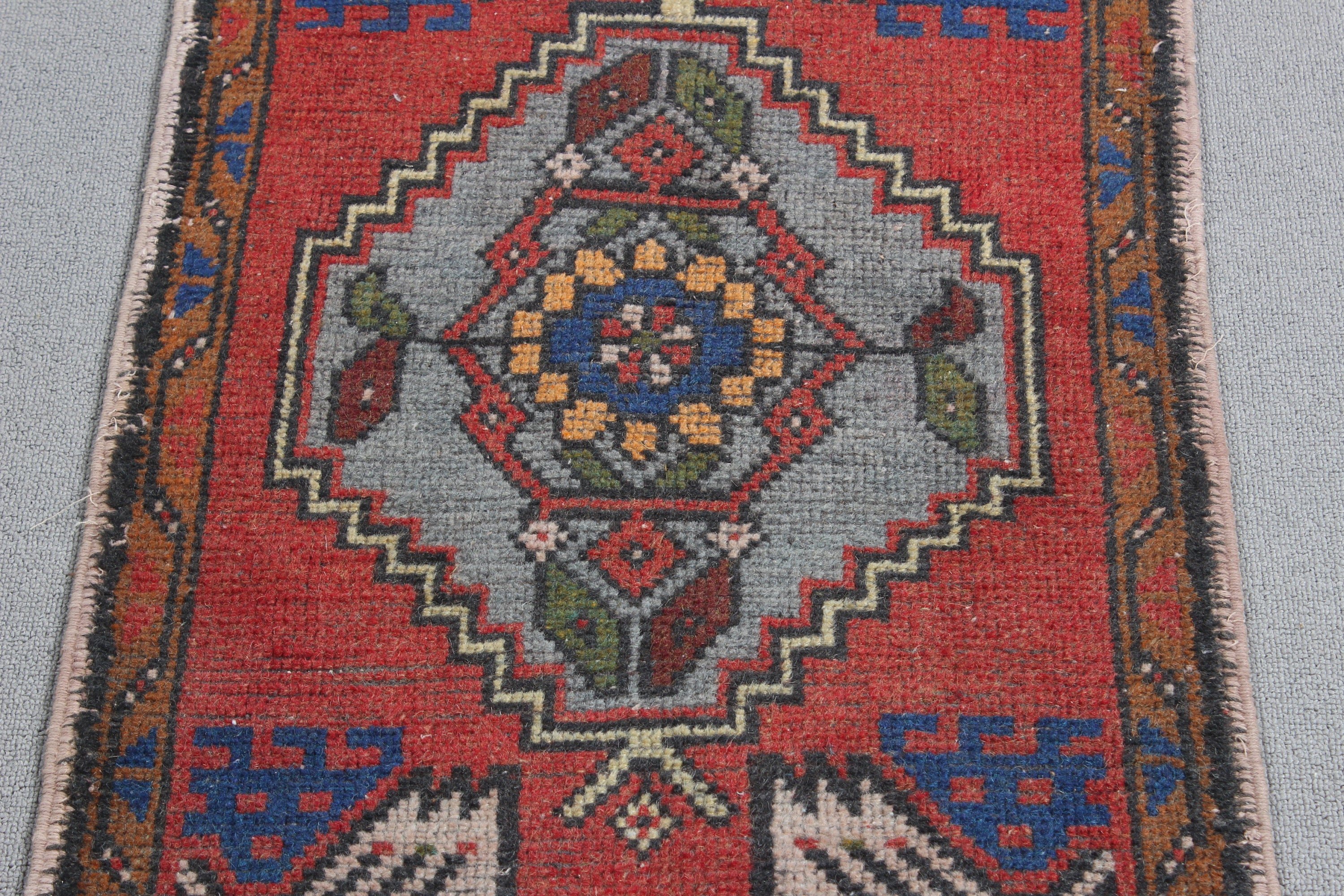 Antika Halılar, 1.7x3.3 ft Küçük Halılar, Vintage Halı, Ev Dekorasyonu Halısı, Gri Yün Halılar, Küçük Vintage Halılar, Duvara Asılı Halılar, Türk Halıları