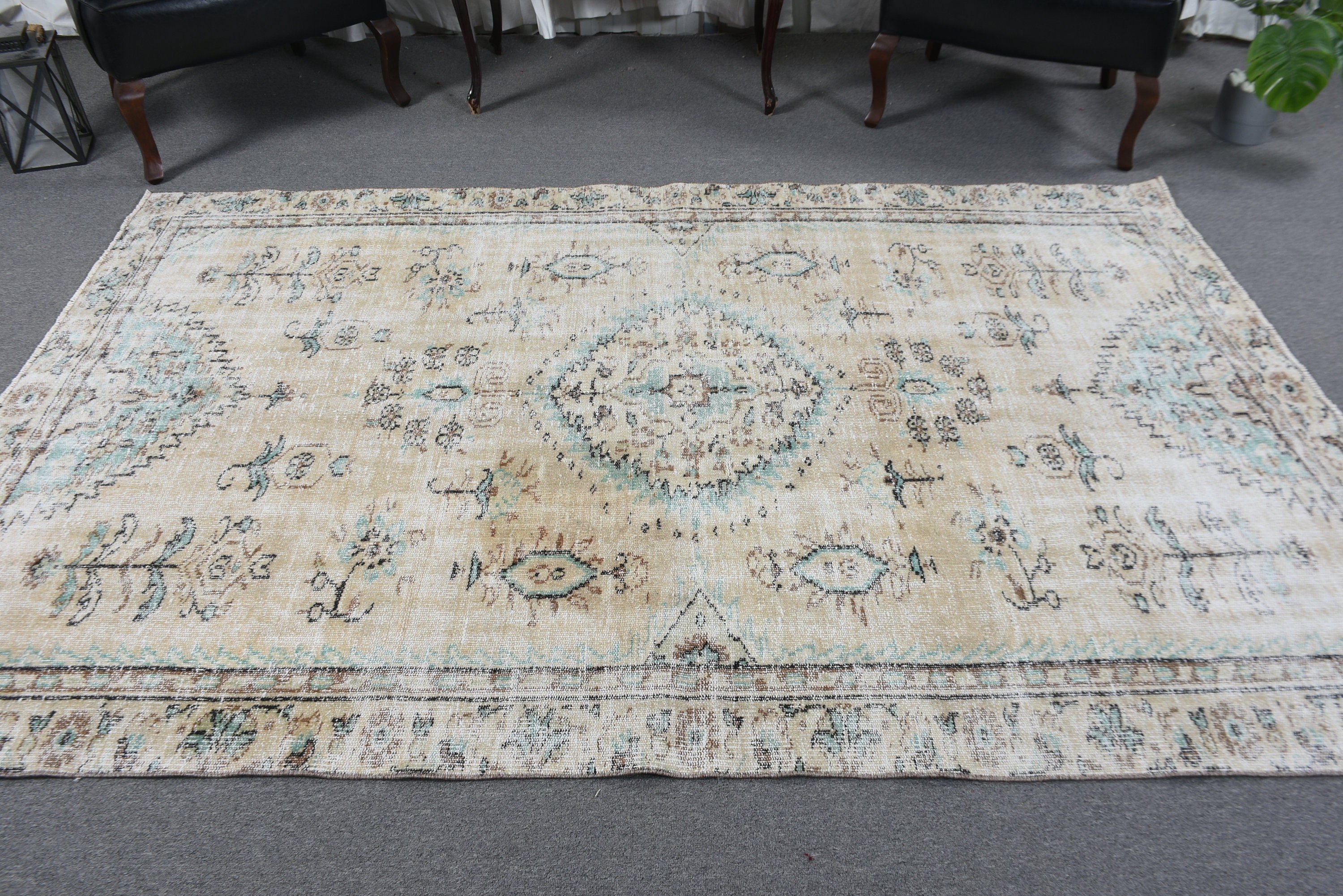 Vintage Halılar, Yatak Odası Halısı, 5,3x8,3 ft Büyük Halı, Büyük Boho Halısı, Beyaz Oryantal Halı, Aztek Halısı, Bildiri Halısı, Türk Halısı, Yemek Odası Halısı