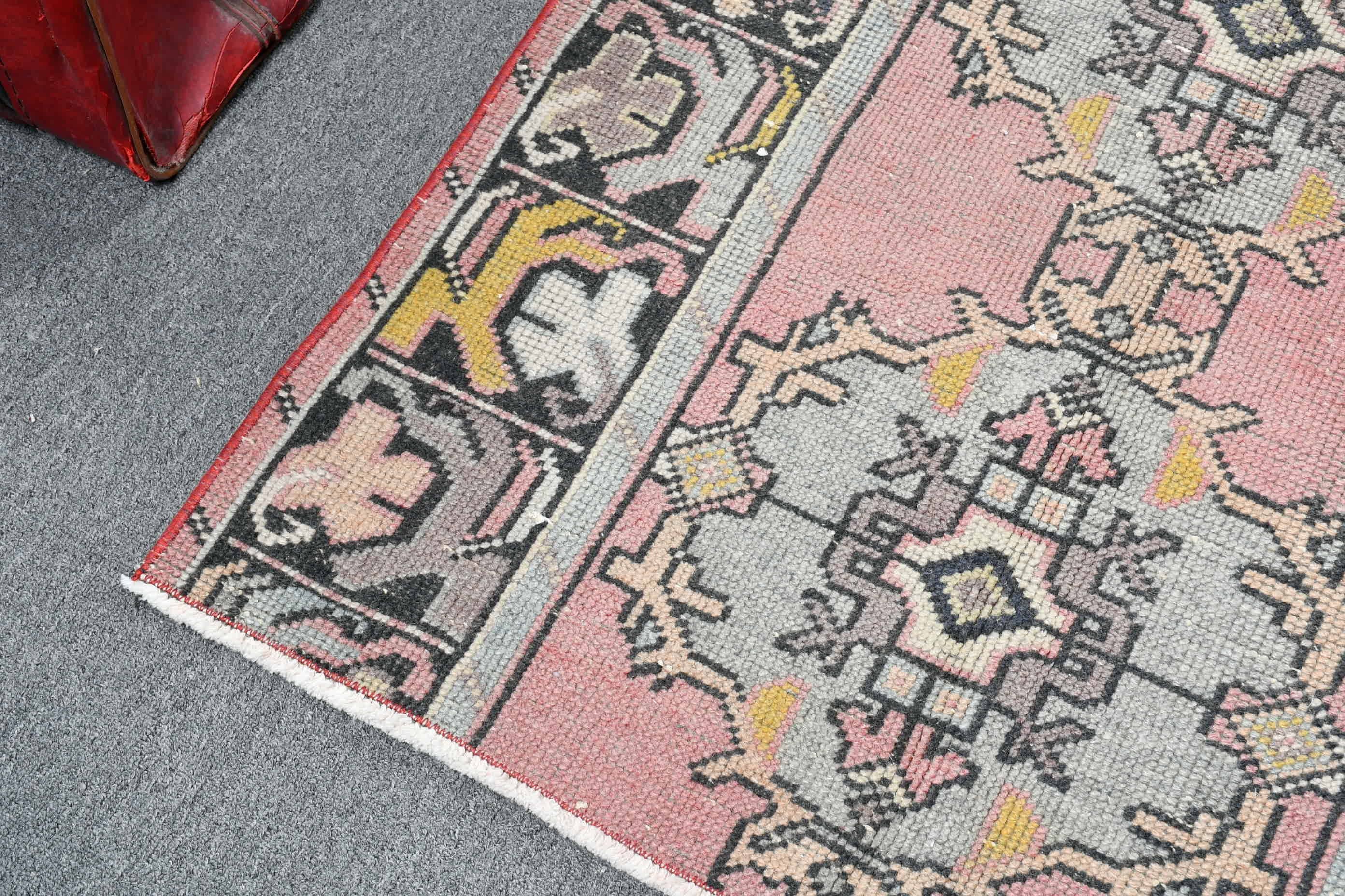 Nursery Rug, Rugs for Bedroom, Oushak Rug, Vintage Rug, Turkish Rug, Entry Rug, 2.9x6.3 ft Accent Rug, Moroccan Rugs, Pink Floor Rug