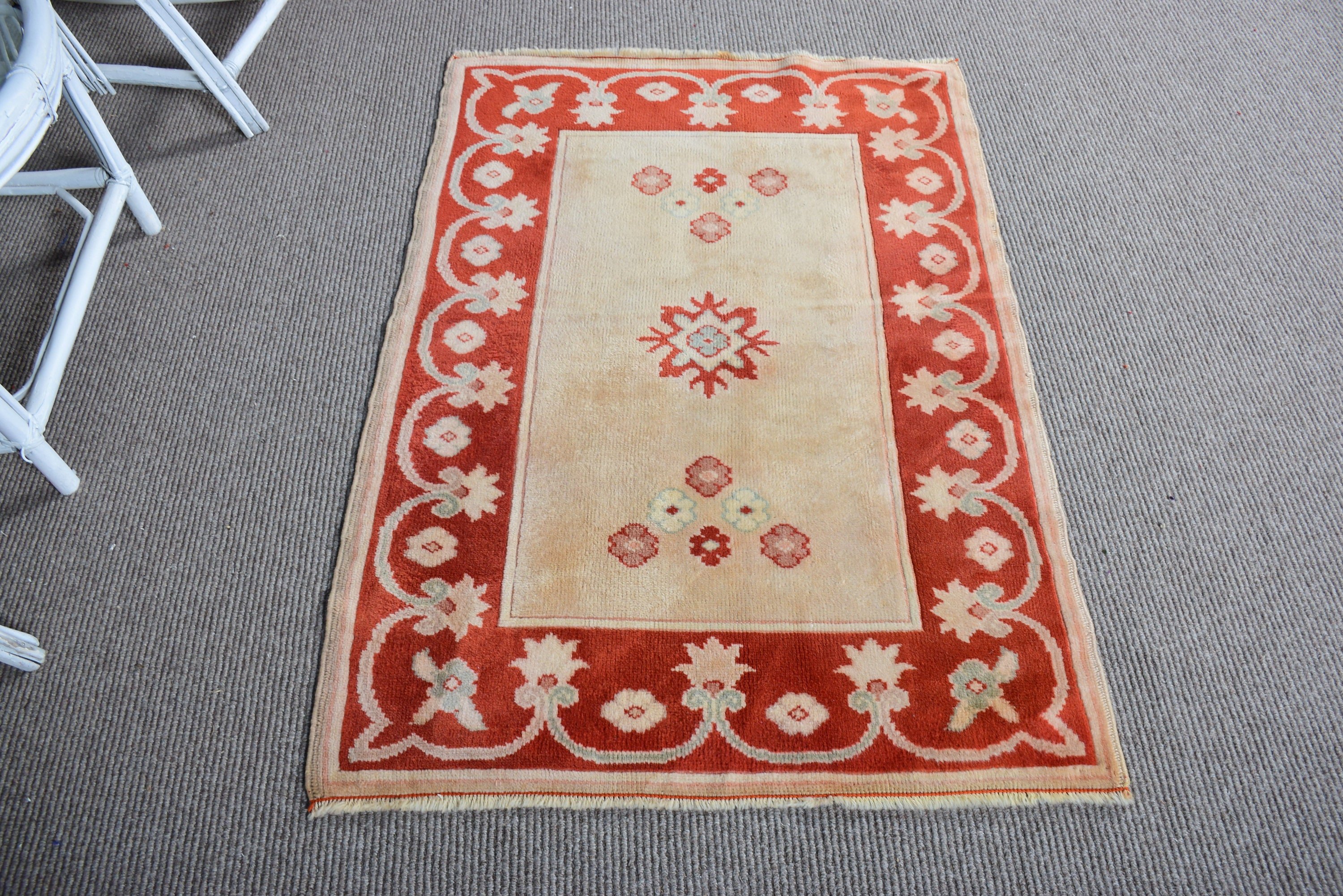 2.9x4.1 ft Small Rug, Turkish Rugs, Bedroom Rug, Statement Rugs, Outdoor Rug, Vintage Rug, Nursery Rugs, Beige Anatolian Rug, Moroccan Rug