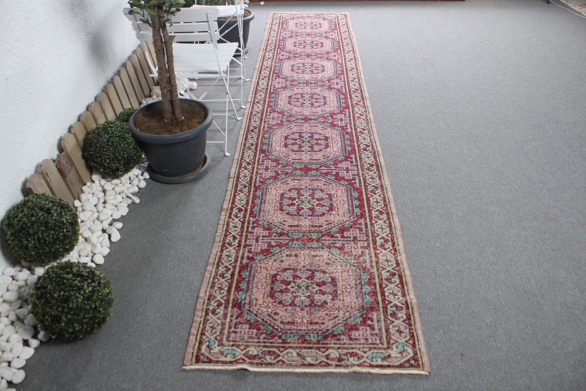 Koridor Halısı, Soğuk Halı, Türk Halısı, 2,6x13,3 ft Runner Halısı, Mutfak Halısı, Soyut Halı, Mor Antika Halılar, Runner Halıları, Vintage Halı