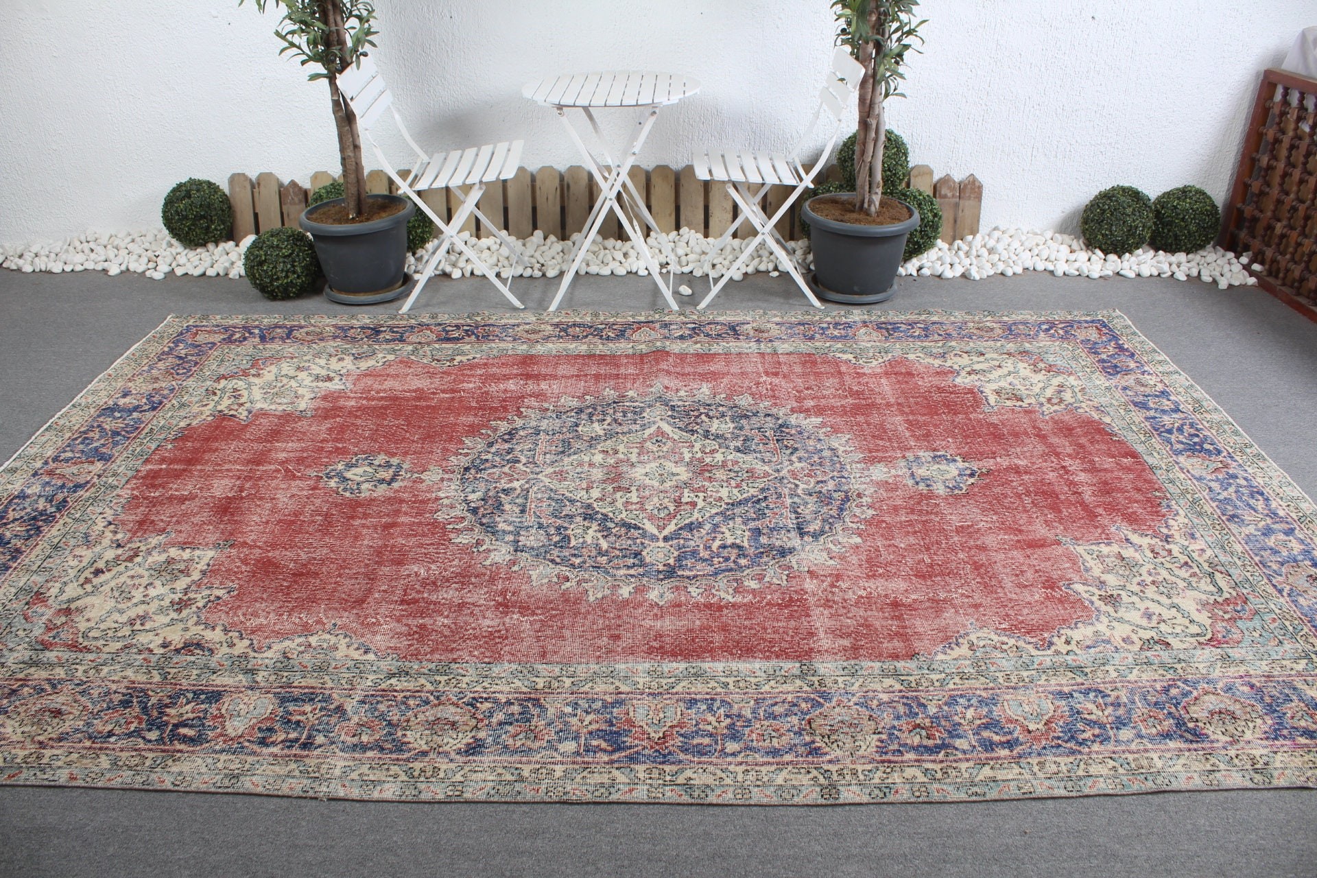 Saloon Rug, Red Wool Rugs, Cool Rug, Rugs for Saloon, Dining Room Rugs, Oriental Rug, Vintage Rug, 7.1x11 ft Oversize Rugs, Turkish Rug