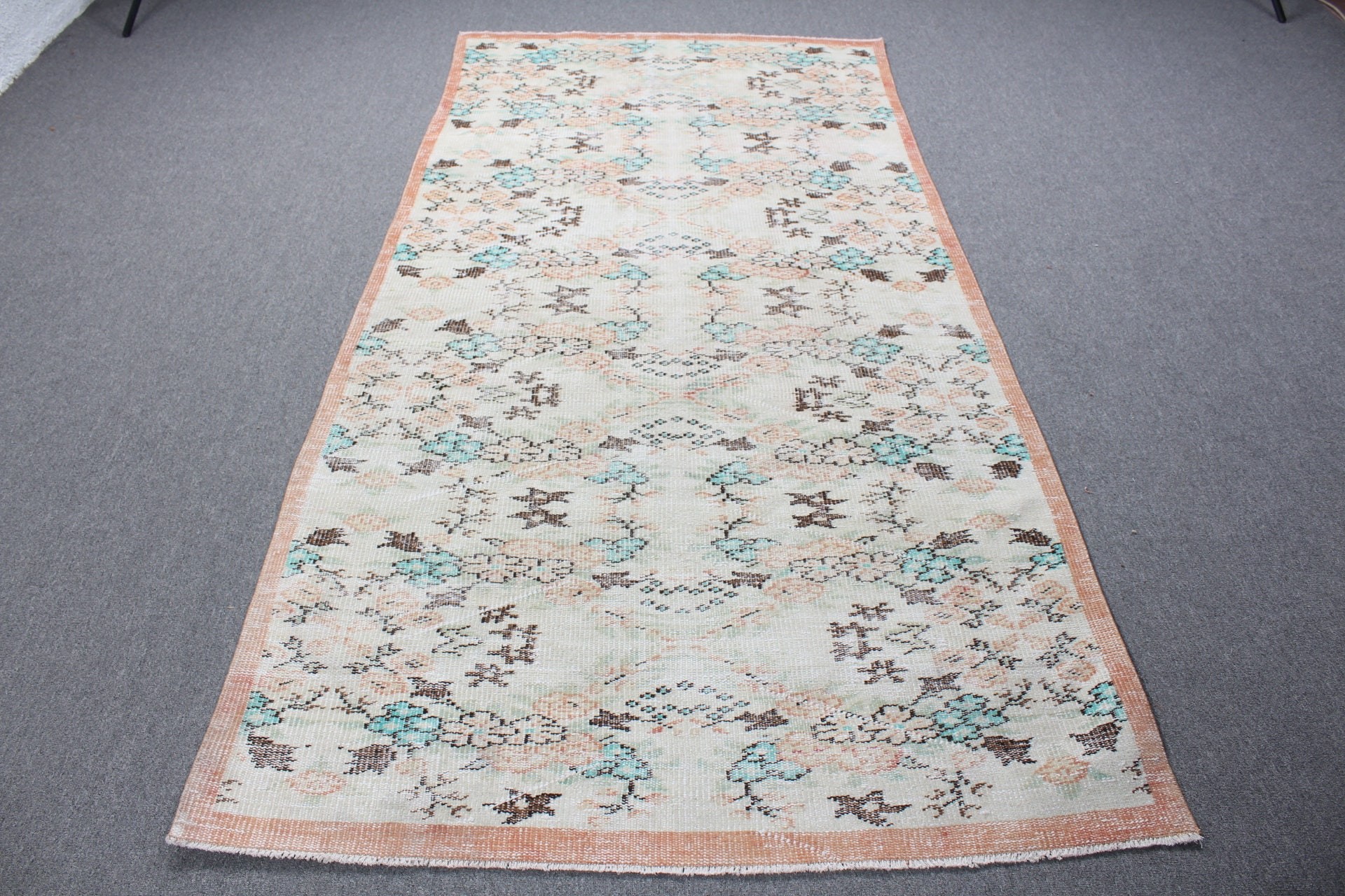 Rugs for Floor, Vintage Rug, Turkish Rugs, Beige Oriental Rug, Kitchen Rug, 4.3x8.2 ft Area Rugs, Oushak Rug, Floor Rug, Handmade Rug