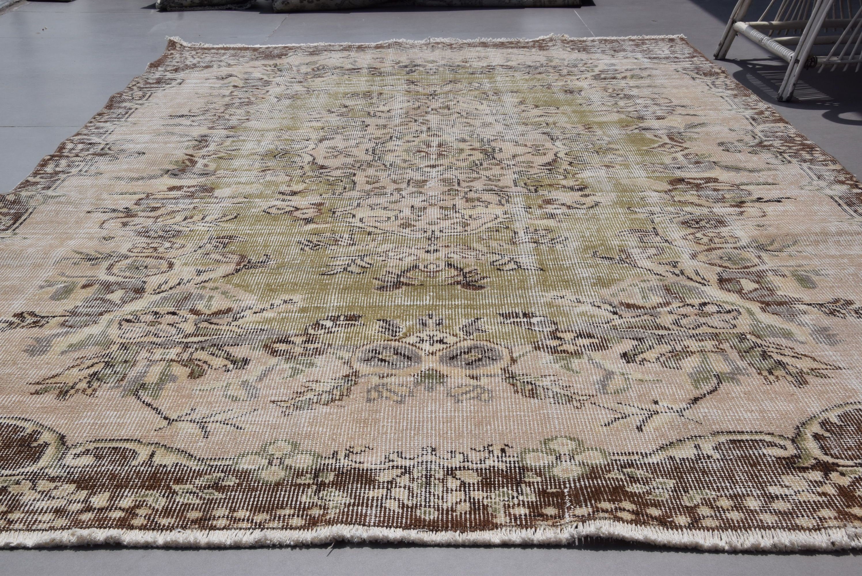 Rugs for Dining Room, Floor Rug, 5.9x8.5 ft Large Rug, Pastel Rug, Salon Rugs, Bedroom Rugs, Turkish Rug, Vintage Rugs, Brown Anatolian Rug