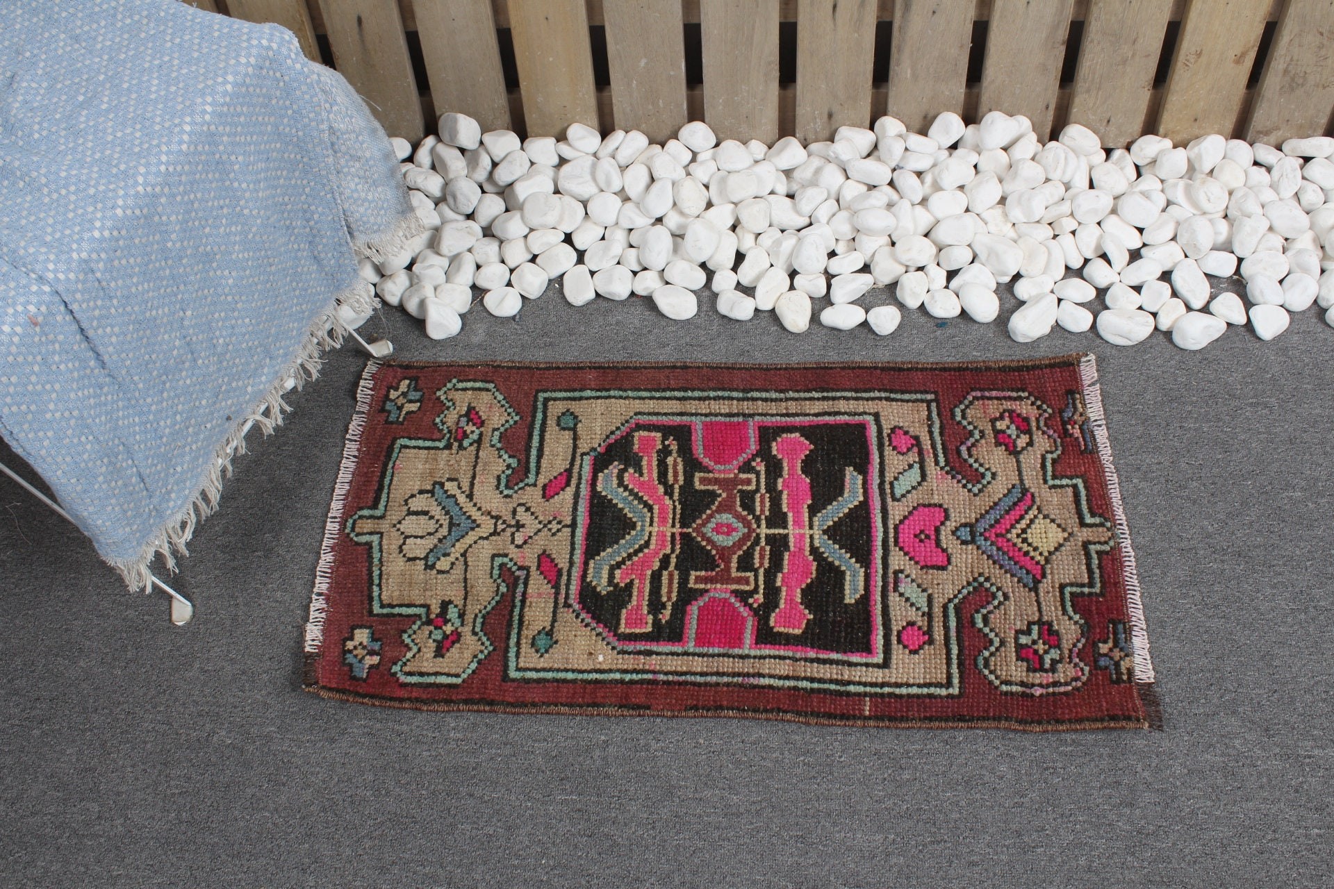 1.4x2.7 ft Small Rugs, Red Moroccan Rug, Rugs for Door Mat, Nursery Rugs, Turkish Rug, Entry Rug, Vintage Rug, Wool Rug