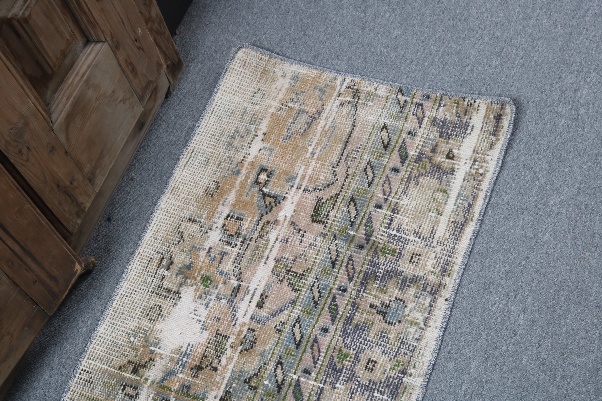 Neutral Rugs, 1.6x3.1 ft Small Rugs, Bedroom Rug, Handmade Rug, Brown Statement Rug, Bathroom Rugs, Vintage Rug, Turkish Rug, Handwoven Rug