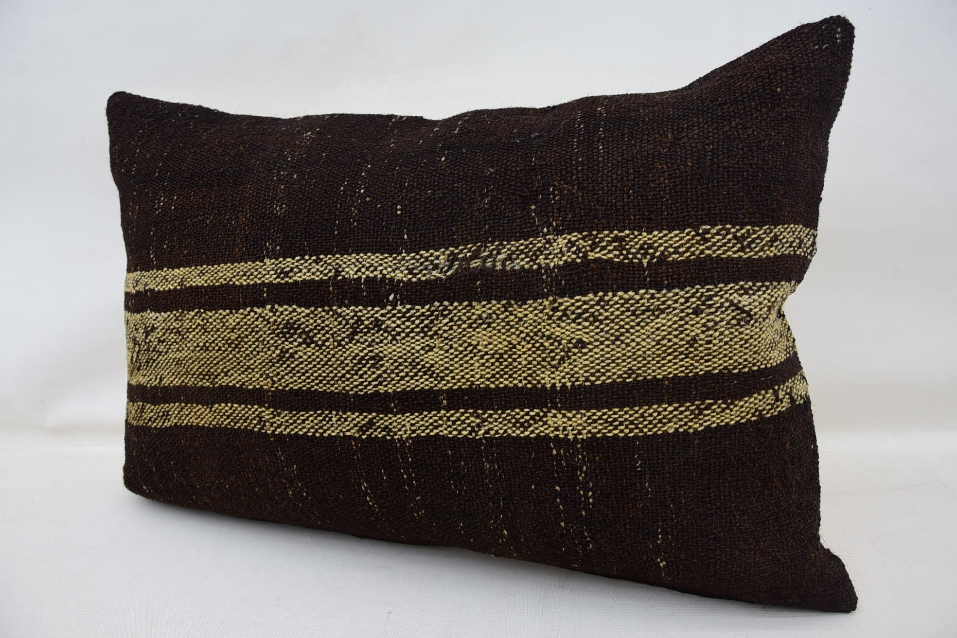 Vintage Kilim Pillow Pillow Cover, 16"x24" Brown Pillow, Natural Pillow Cover, Boho Pillow, Kilim Cushion Sham, Antique Pillows
