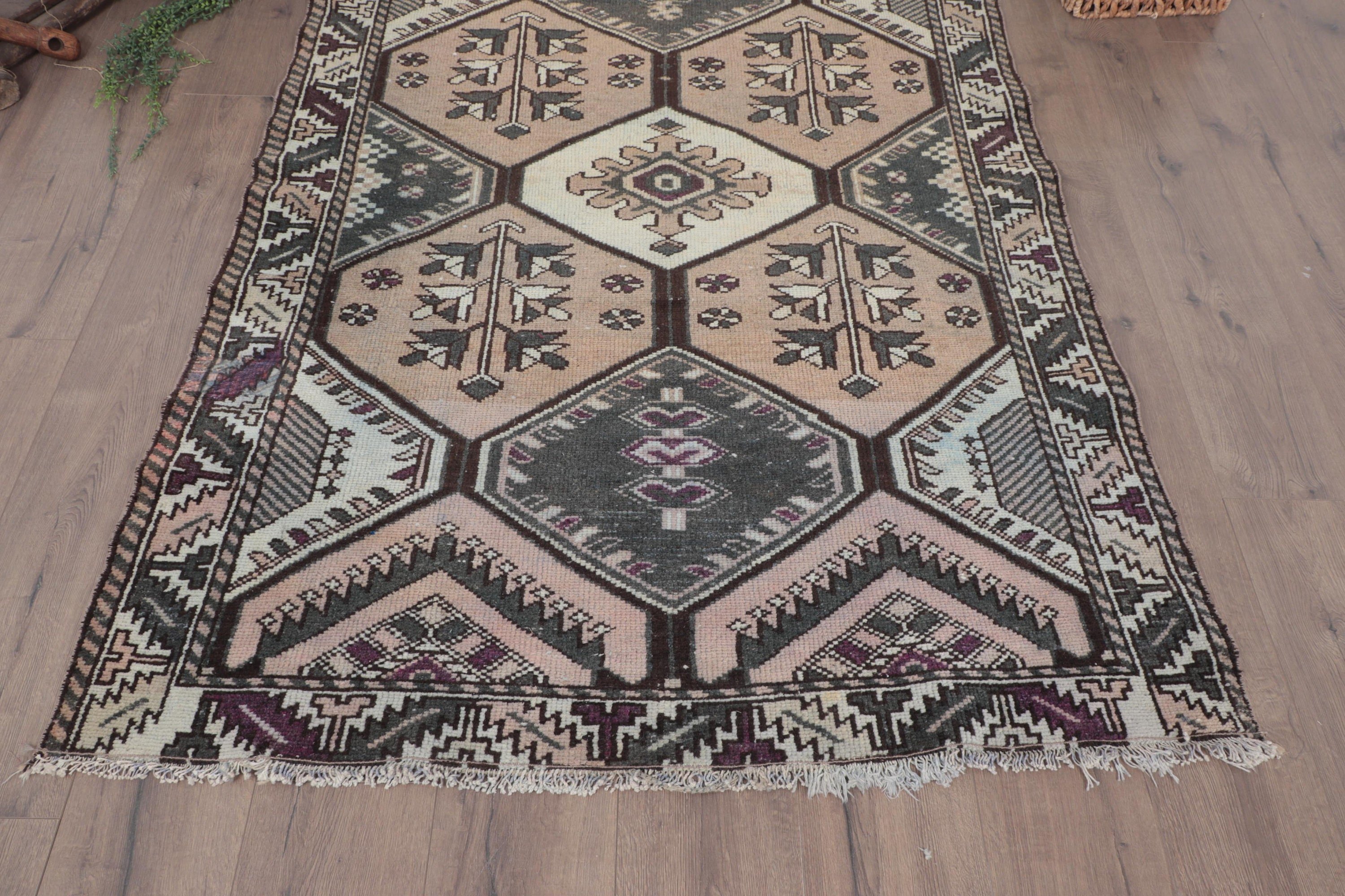 Türk Halıları, Vintage Halılar, Yatak Odası Halısı, Yer Halıları, Kahverengi Geometrik Halı, 4,3x6,1 ft Alan Halısı, Düz Dokuma Halı, Aztek Halısı, Boho Alan Halıları