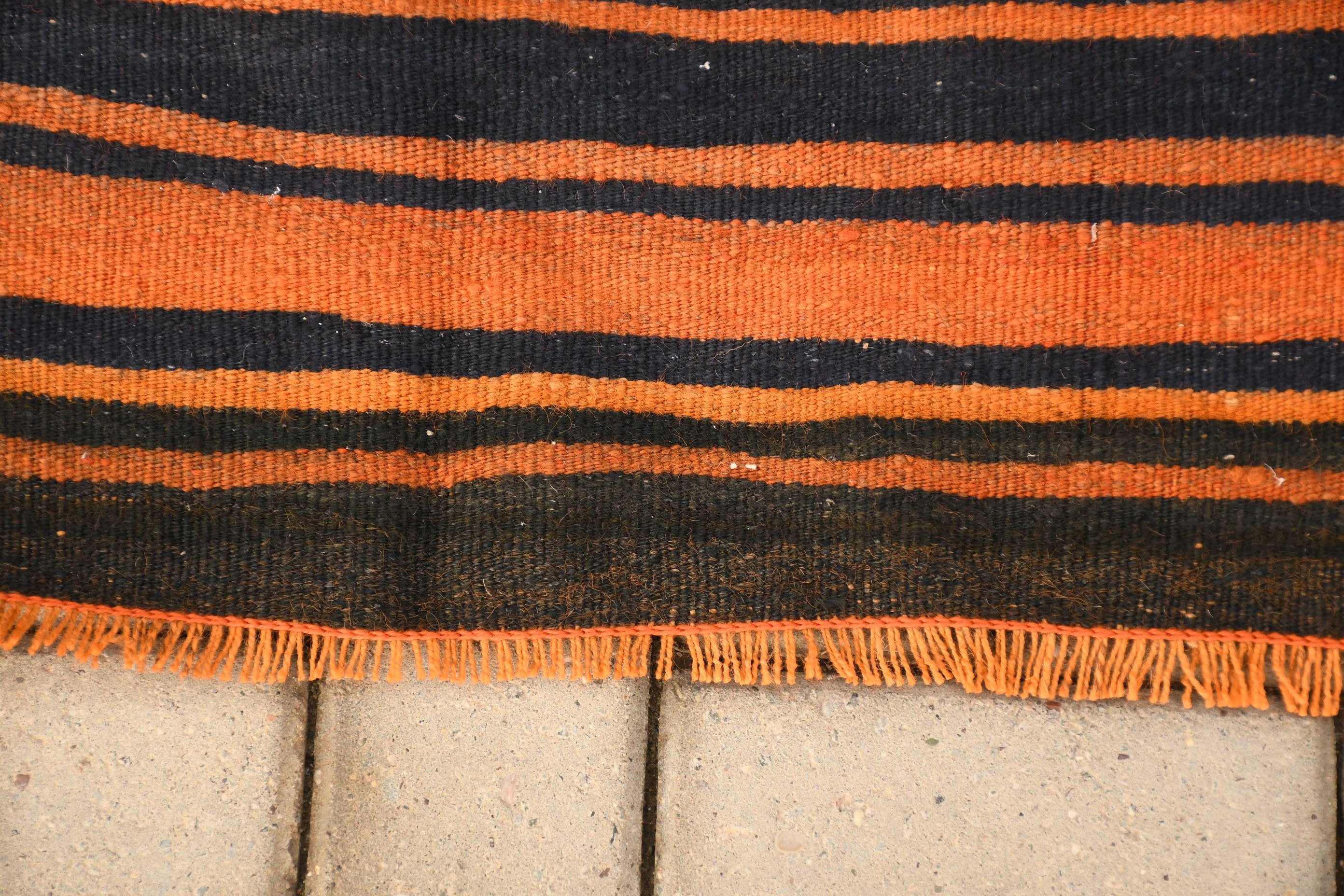 Orange Floor Rug, Rugs for Corridor, Dorm Rug, Cool Rugs, Turkish Rug, Stair Rug, Kilim, Vintage Rug, 4.6x13 ft Runner Rug