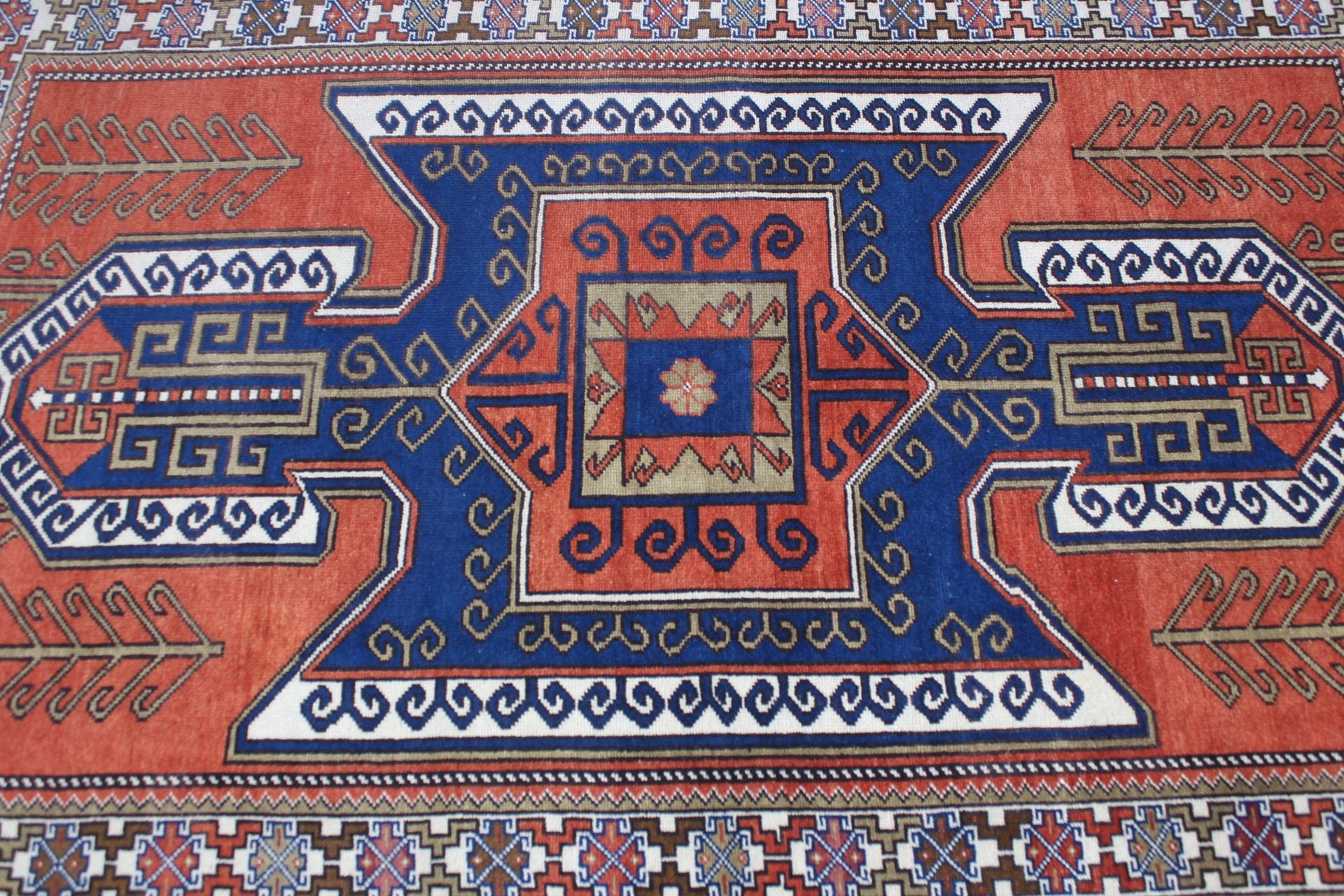 Vintage Halı, Türk Halısı, Yün Halı, Yatak Odası Halıları, Turuncu Yün Halı, Çocuk Odası Halıları, Giriş Halıları, 3.6x5.9 ft Accent Halı, Mutfak Halıları