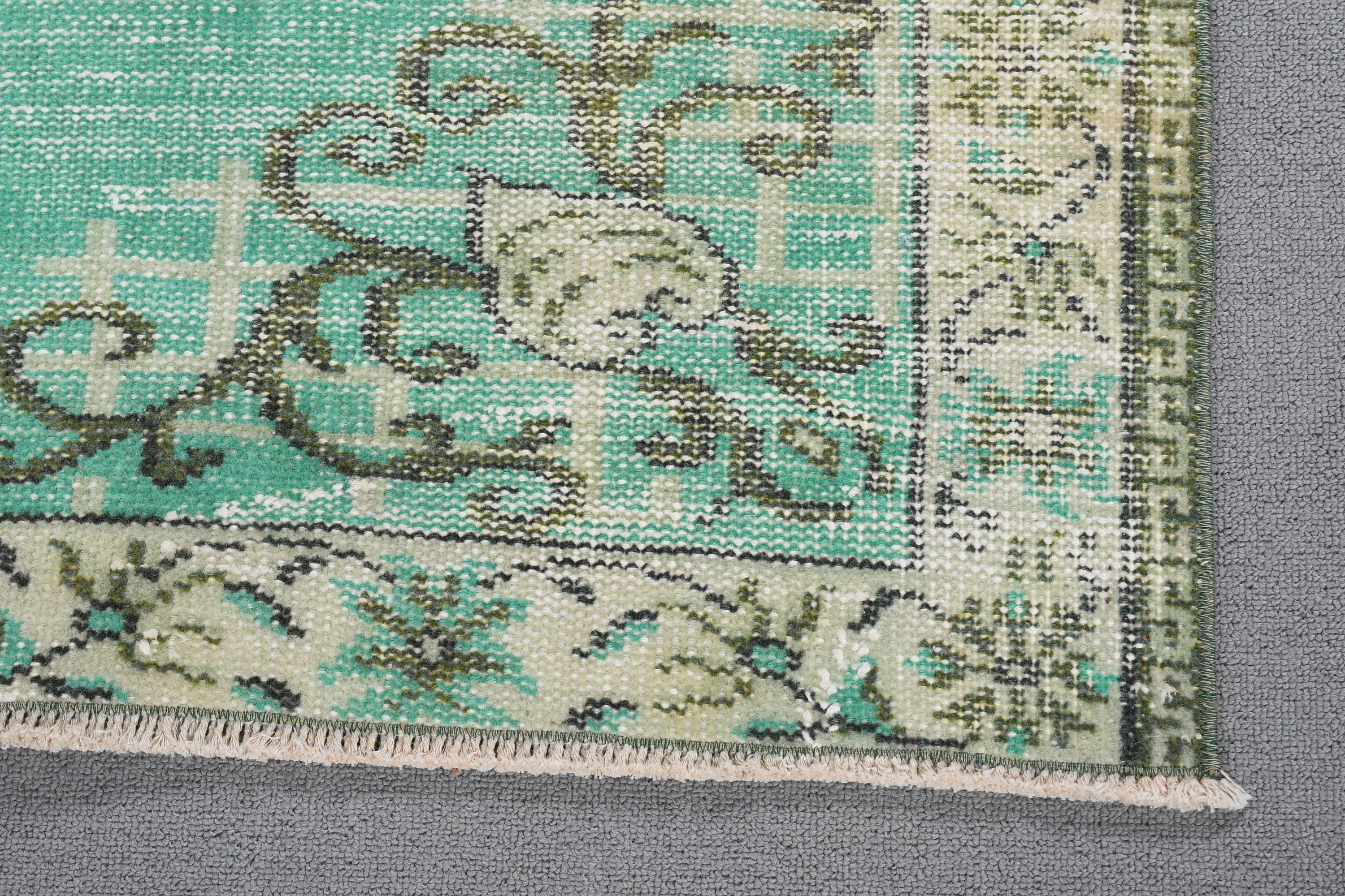 3.5x6.5 ft Accent Rugs, Luxury Rug, Anatolian Rugs, Green Oriental Rug, Turkish Rugs, Vintage Rugs, Decorative Rugs, Kitchen Rug, Boho Rug