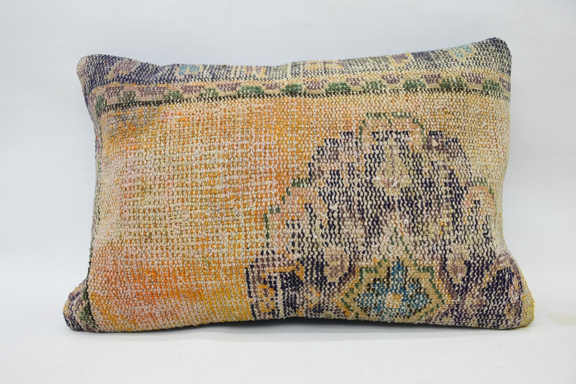 16"x24" Orange Pillow Cover, Vintage Pillow, Home Decor Pillow, Vintage Kilim Throw Pillow, Living Room Throw Cushion Cover
