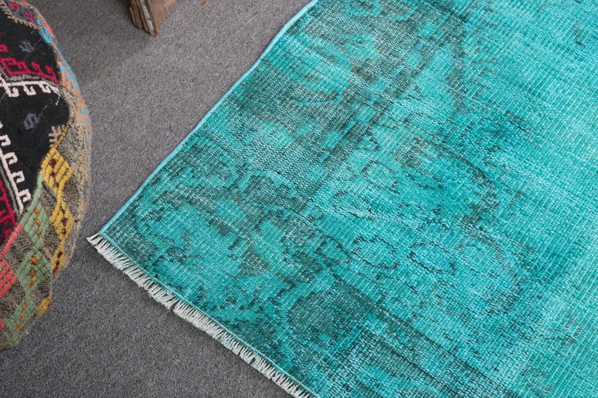 4.3x7.9 ft Area Rug, Turkish Rugs, Indoor Rugs, Handwoven Rug, Kitchen Rug, Statement Rugs, Office Rug, Green Geometric Rugs, Vintage Rugs