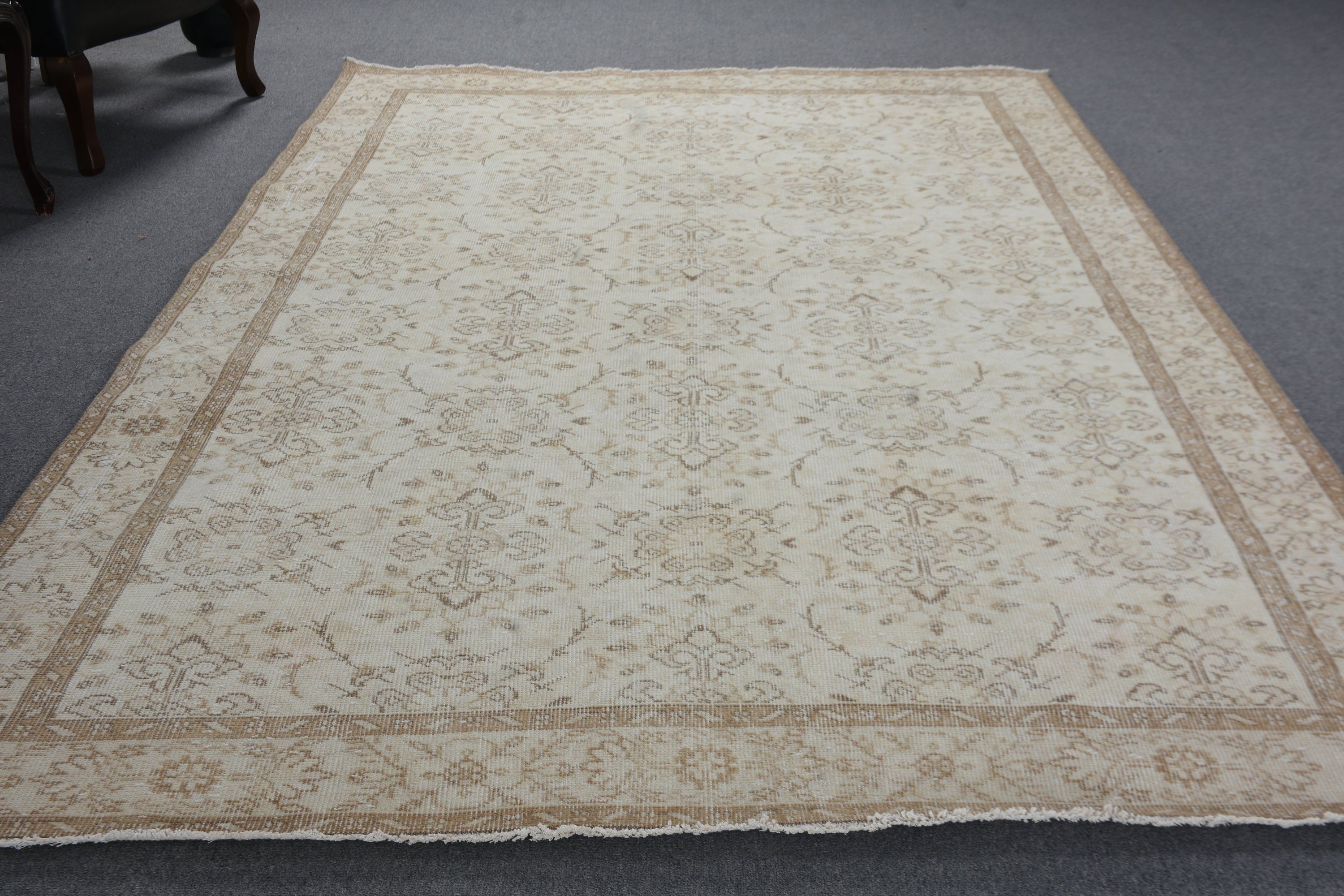 6x9.9 ft Large Rug, Salon Rug, Rugs for Bedroom, Brown Oushak Rug, Vintage Rug, Bedroom Rug, Turkish Rug, Anatolian Rugs, Old Rug, Pale Rug