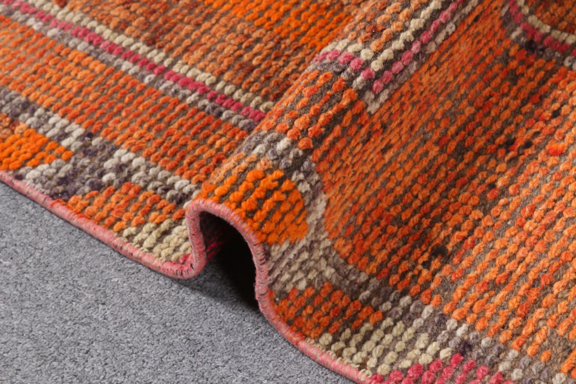 Stair Rug, Muted Rugs, Corridor Rugs, Anatolian Rugs, Orange Wool Rug, Bedroom Rugs, 3.1x11.4 ft Runner Rug, Turkish Rug, Vintage Rug