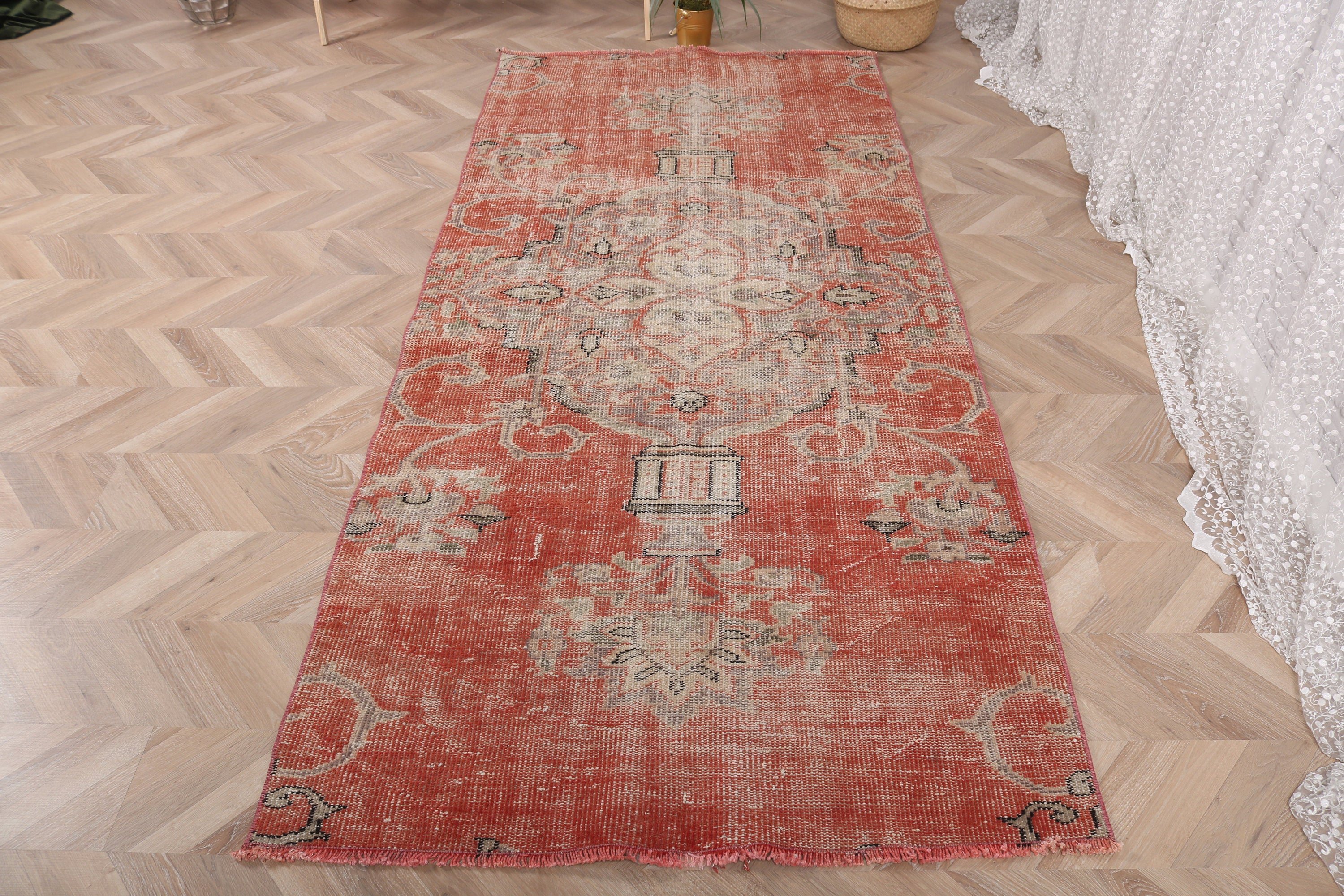 3.7x8.3 ft Area Rug, Boho Area Rugs, Flatweave Rugs, Vintage Rug, Turkish Rug, Red Anatolian Rugs, Nursery Rugs, Modern Rug