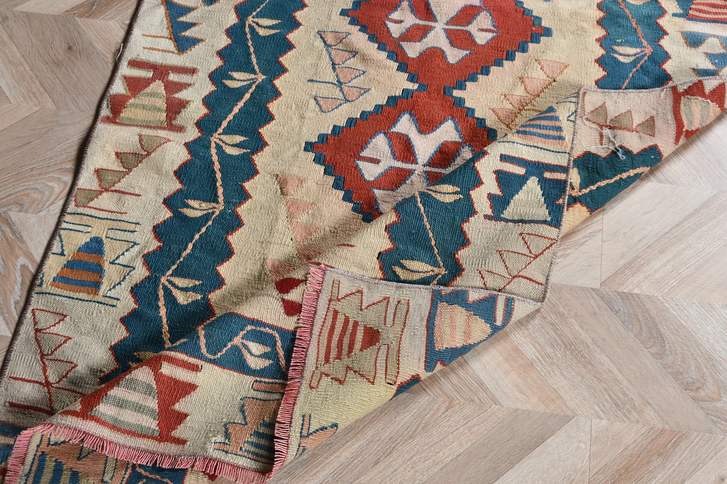 Vintage Halı, Kilim, 3,9x5,6 ft Aksan Halıları, Mutfak Halısı, Çocuk Halıları, Türk Halısı, Pembe Oushak Halısı, Aztek Halısı, Fas Halısı