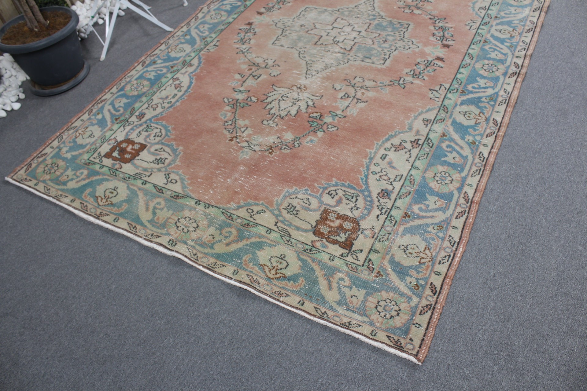 Salon Rug, Turkish Rug, Pink Oriental Rug, Vintage Rugs, 5.9x9.7 ft Large Rugs, Home Decor Rugs, Nomadic Rugs, Antique Rug, Dining Room Rug