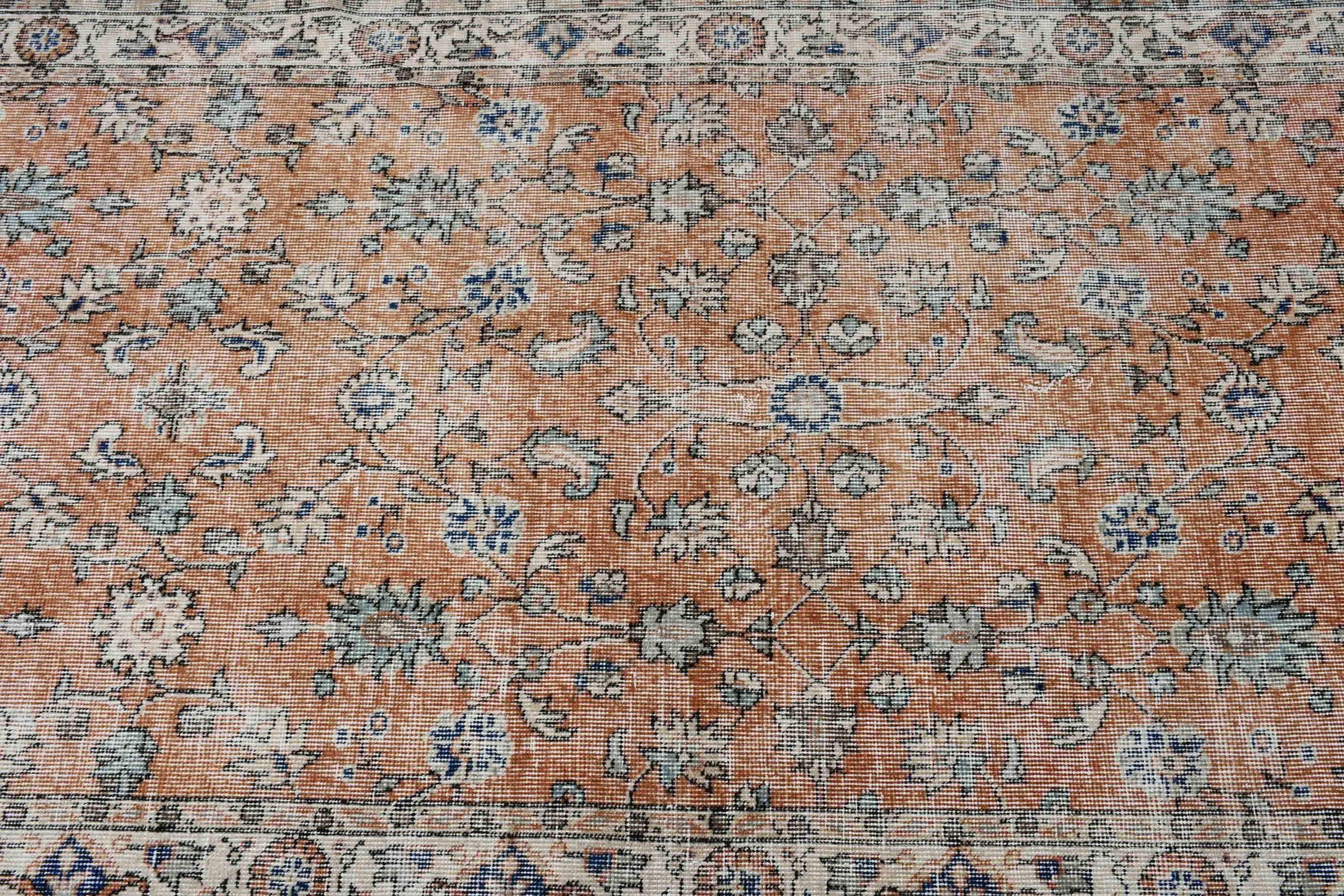 Turuncu Fas Halıları, Türk Halısı, Antika Halılar, Vintage Halı, 3,8x7 ft Alan Halısı, İç Mekan Halıları, Bohem Halısı, Mutfak Halısı