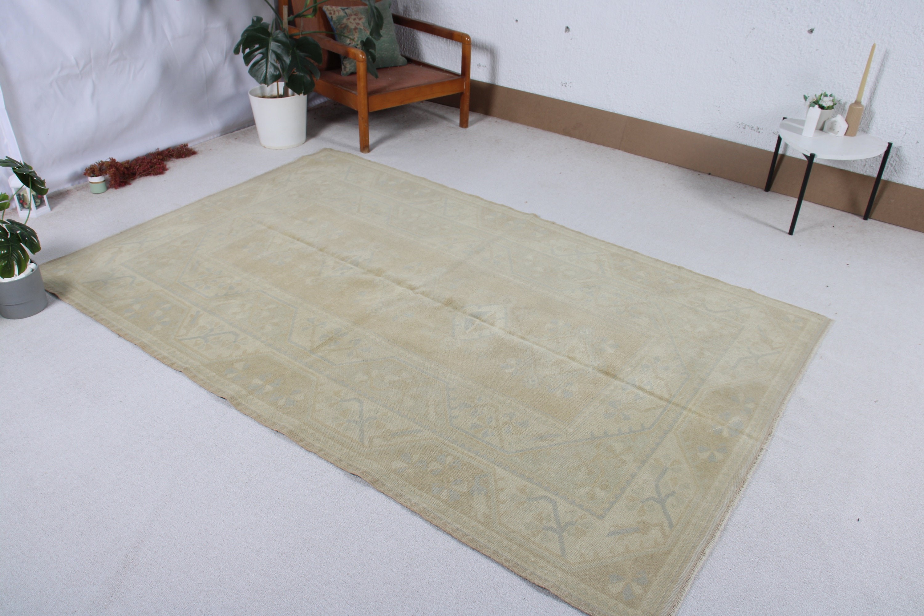 Turkish Rugs, Green Anatolian Rugs, Flatweave Rugs, Bedroom Rug, Vintage Rug, Living Room Rugs, Vintage Area Rugs, 5x7.9 ft Area Rug