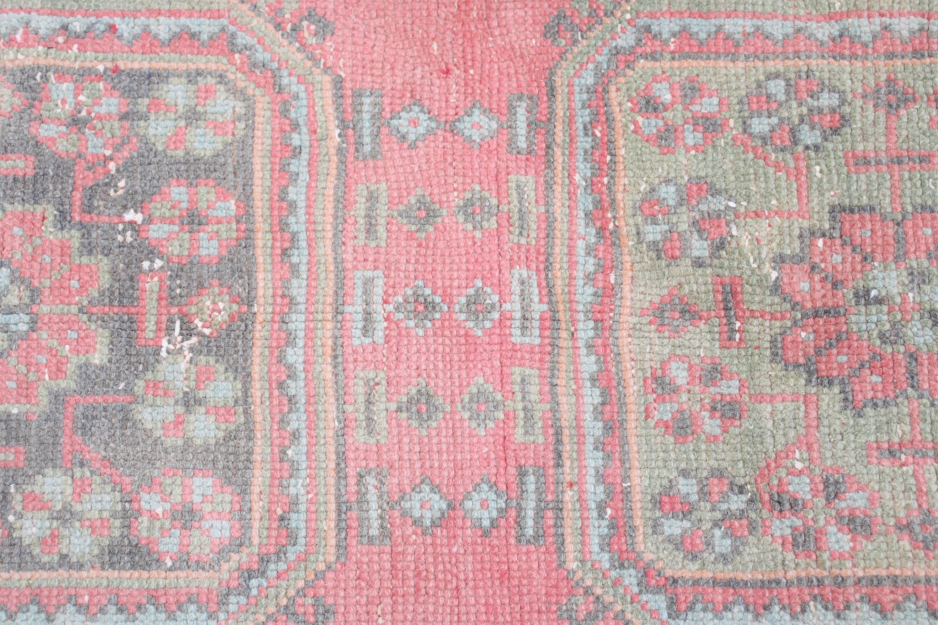 Yün Halı, Pembe Ev Dekor Halısı, Banyo Halıları, Türk Halıları, Çocuk Halısı, Nötr Halı, 1.6x3.3 ft Küçük Halı, Paspas Halısı, Vintage Halı