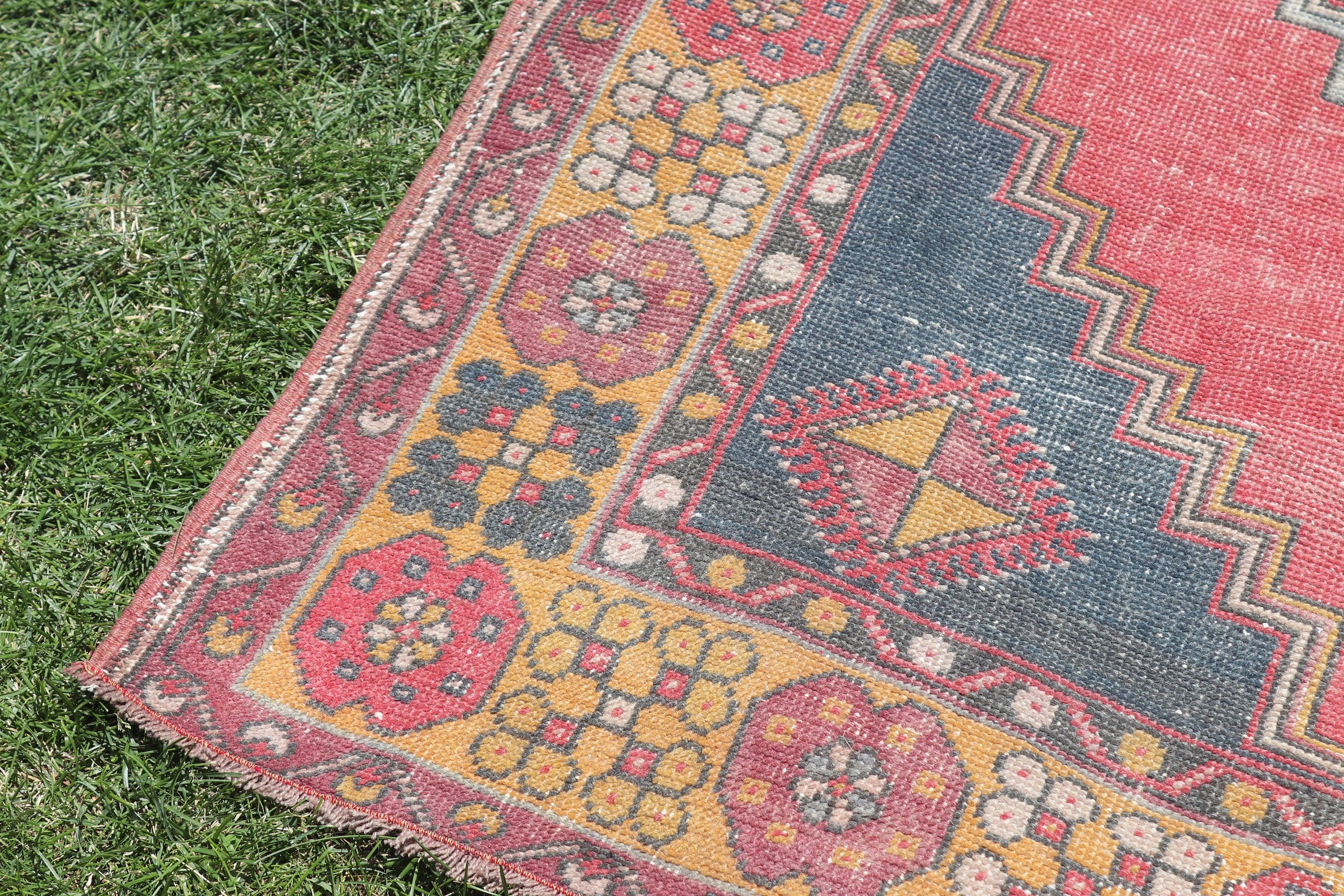 4x7.3 ft Area Rugs, Kitchen Rug, Turkish Rugs, Pink Oriental Rug, Vintage Area Rug, Rugs for Floor, Vintage Rug, Neutral Rugs, Indoor Rugs